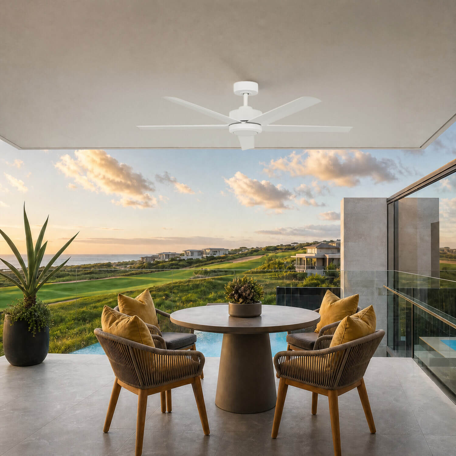Raptor White 40W DC Ceiling Fan with Remote Control & ABS Blades