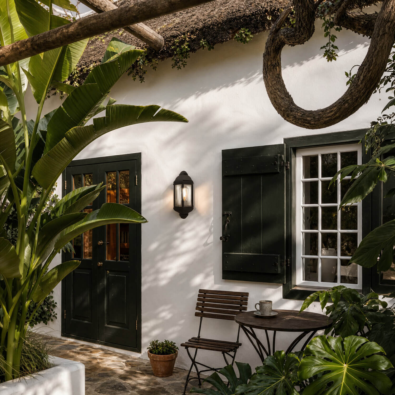 Dakar Black Outdoor Wall Light with Clear Glass