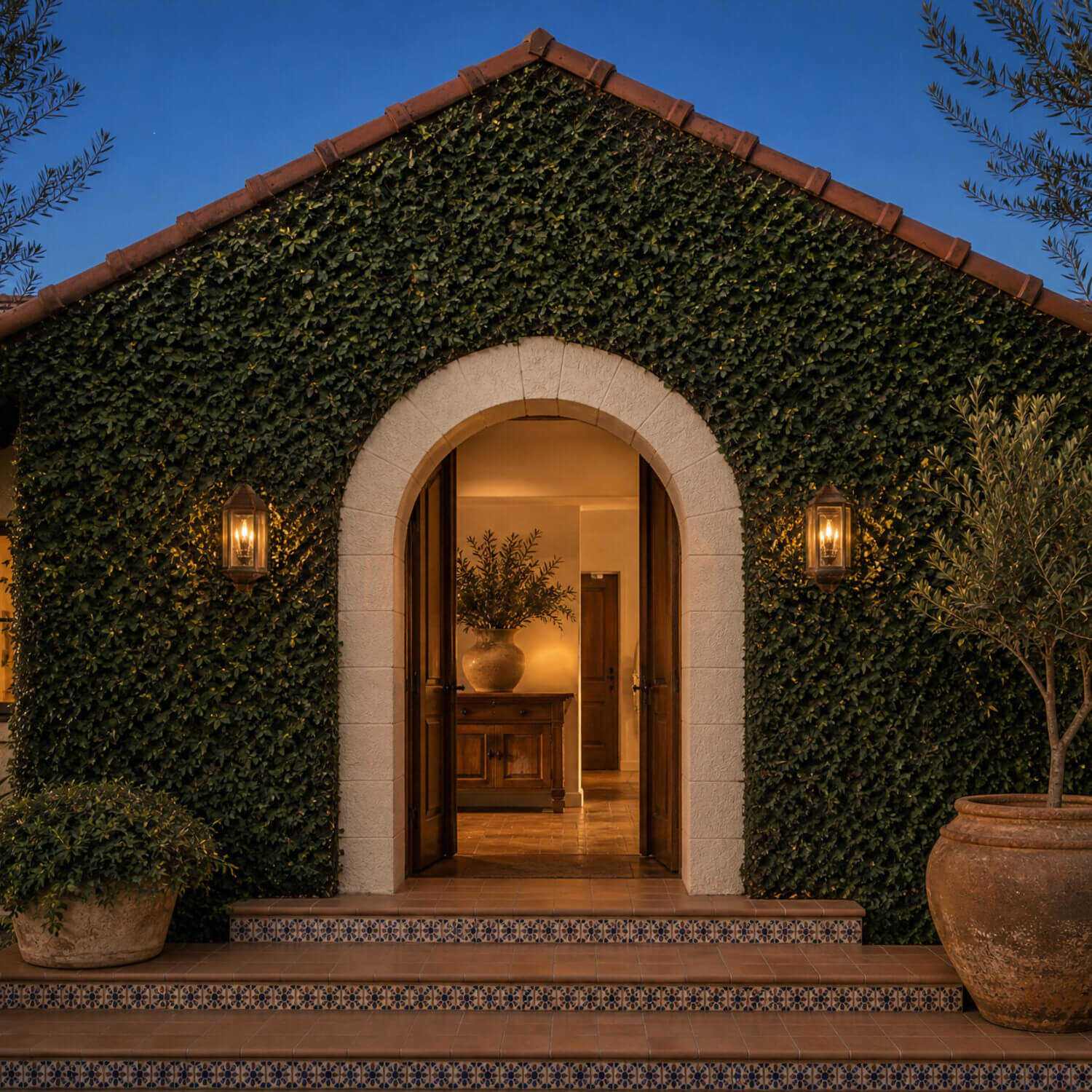 Dakar Old Gold Outdoor Wall Light with Clear Glass