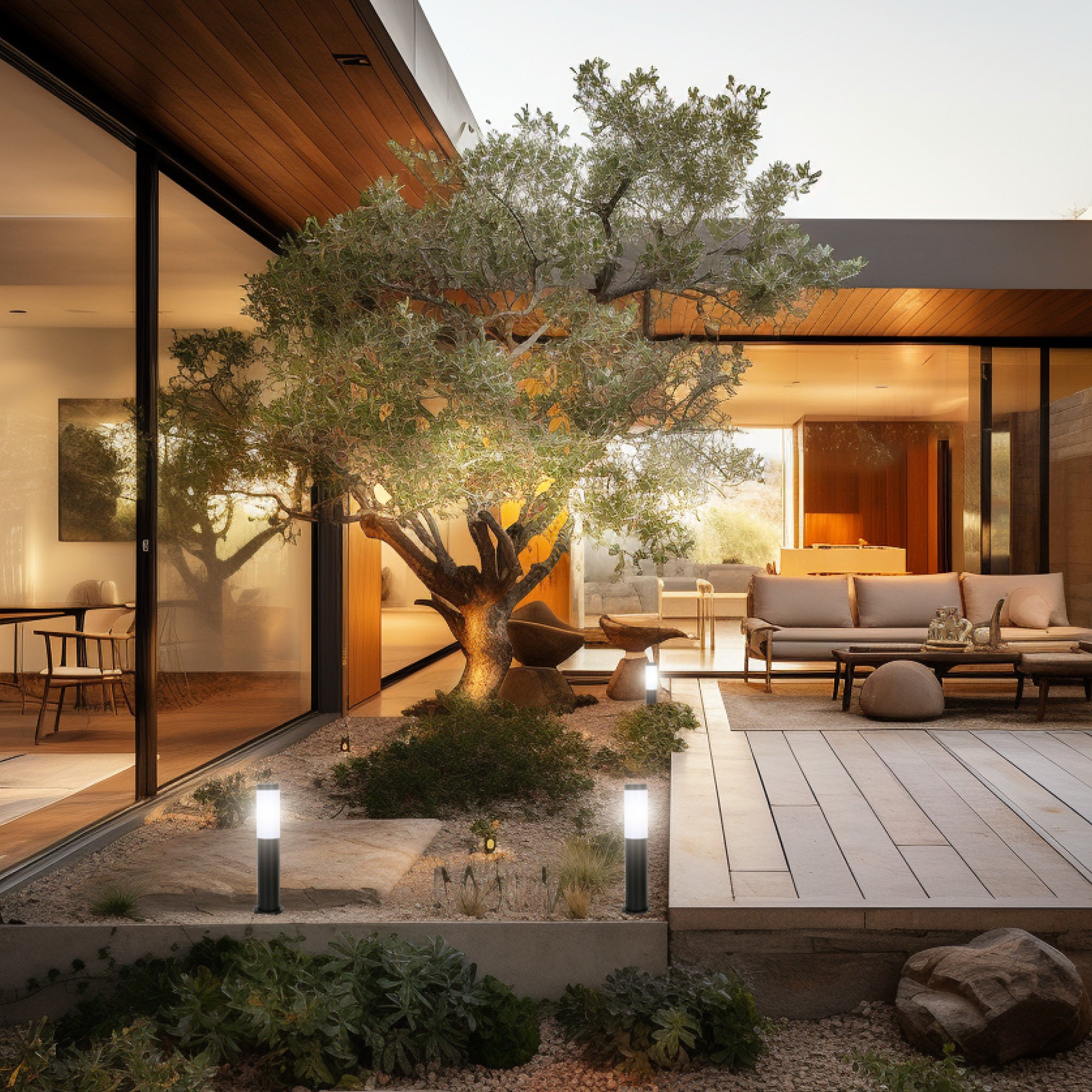 Chorus Sanded Black Outdoor Pedestal Light