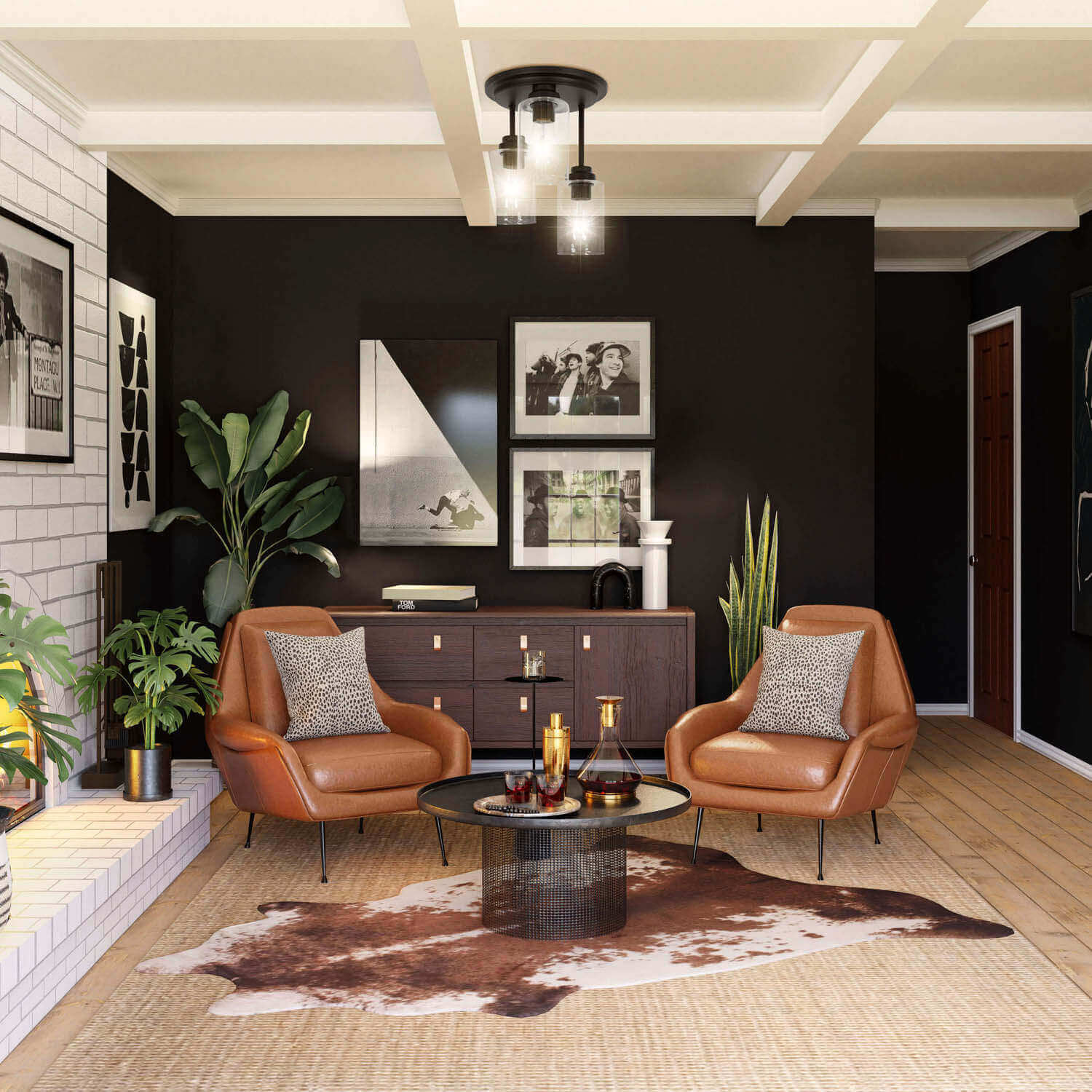 Oil Rubbed Bronze with Clear Glass Ceiling Light