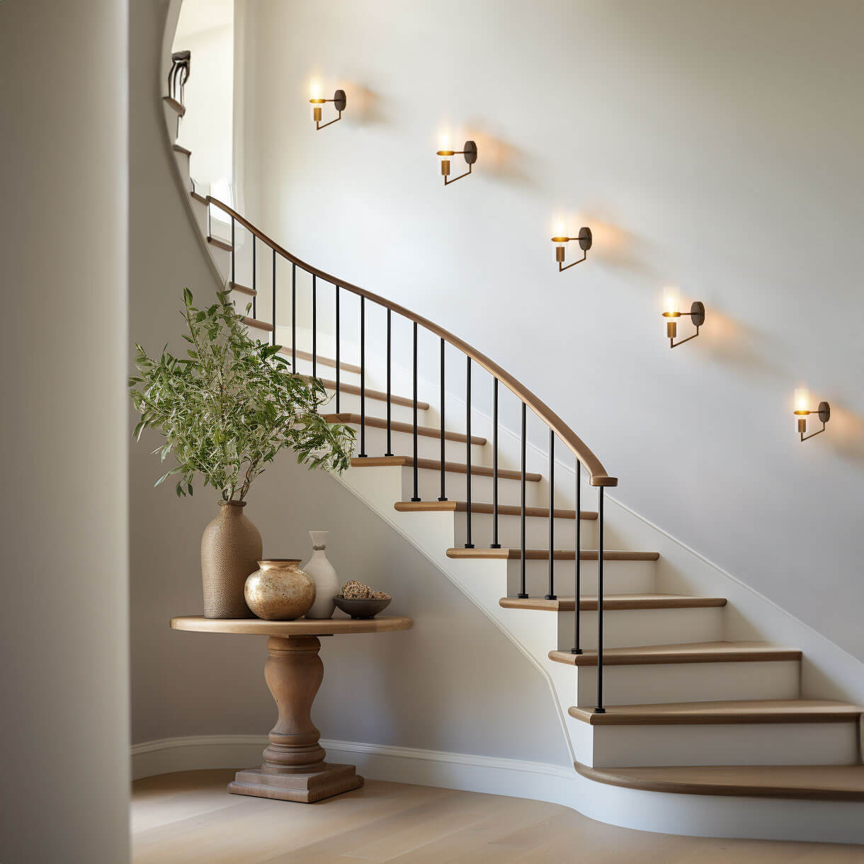 Florence Brown/Gold Wall Light with Clear Glass