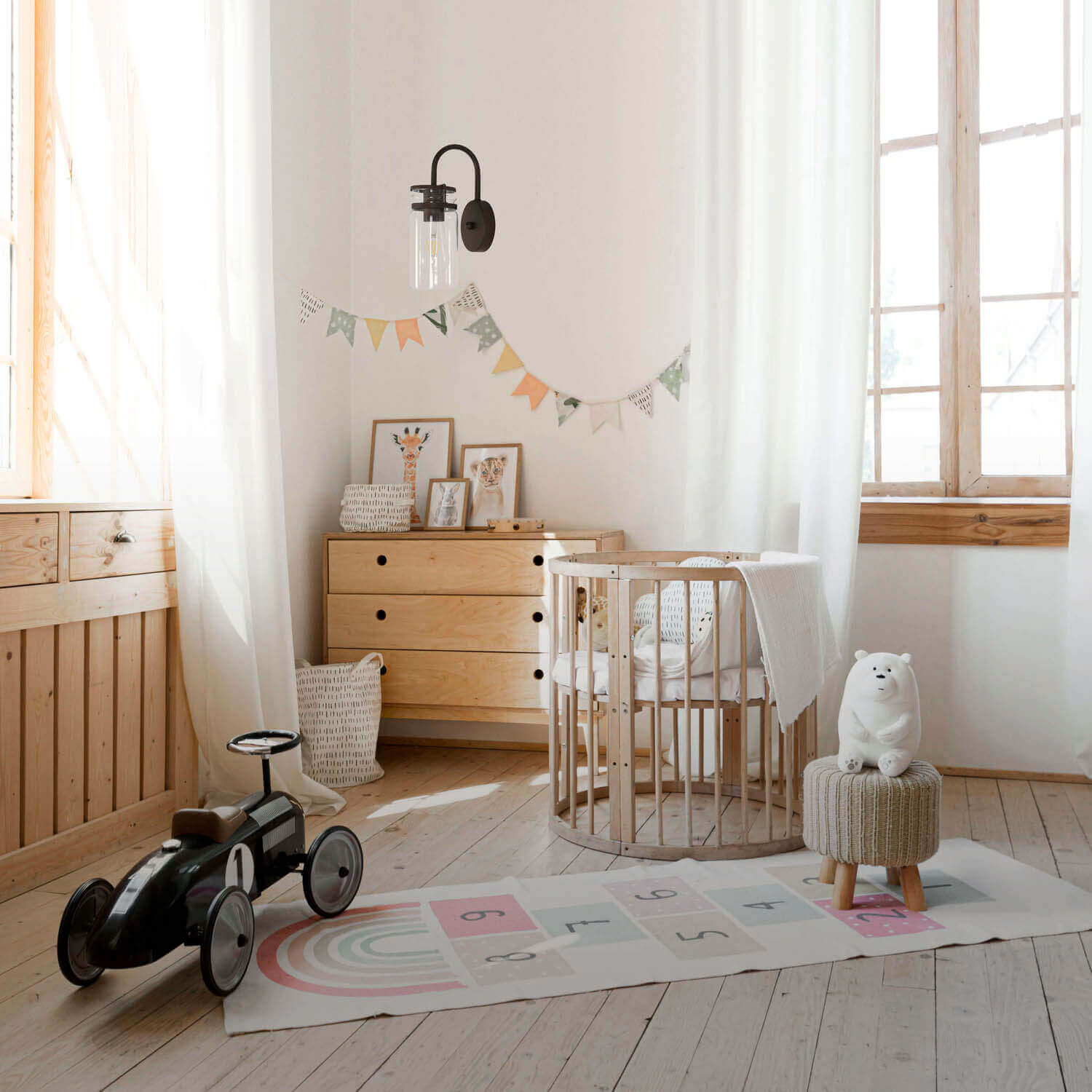 Linden Brown Wall light with Glass