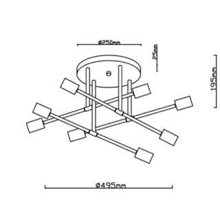 Olivia Satin Nickel 8 Light Ceiling Light