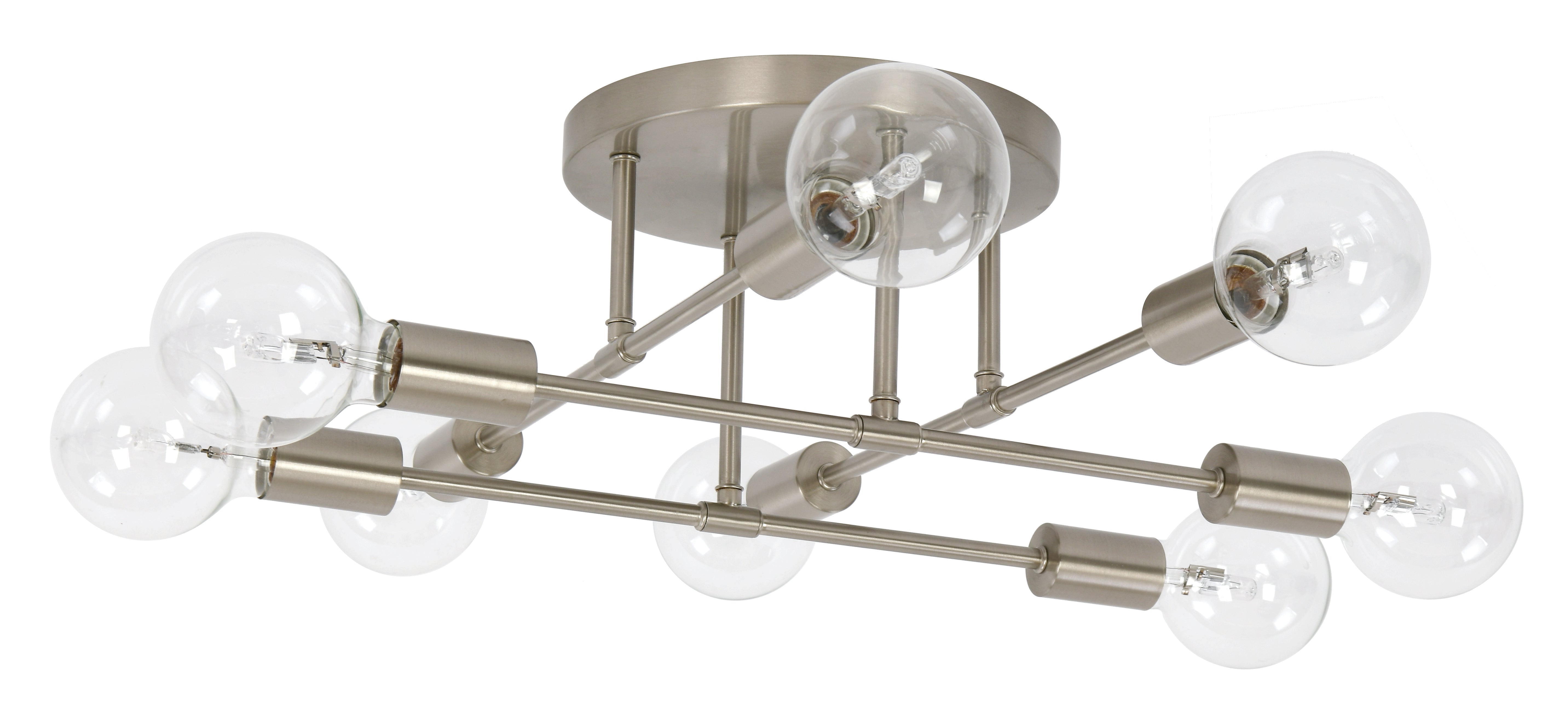 Olivia Satin Nickel 8 Light Ceiling Light