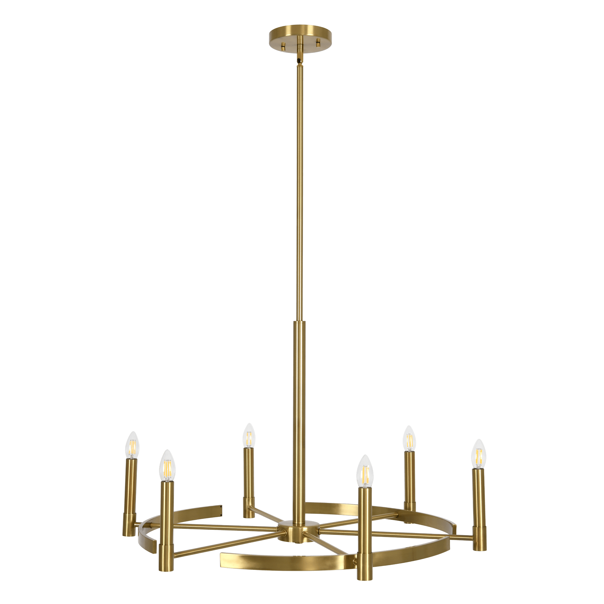 Blake Brass Gold 6 Light Chandelier