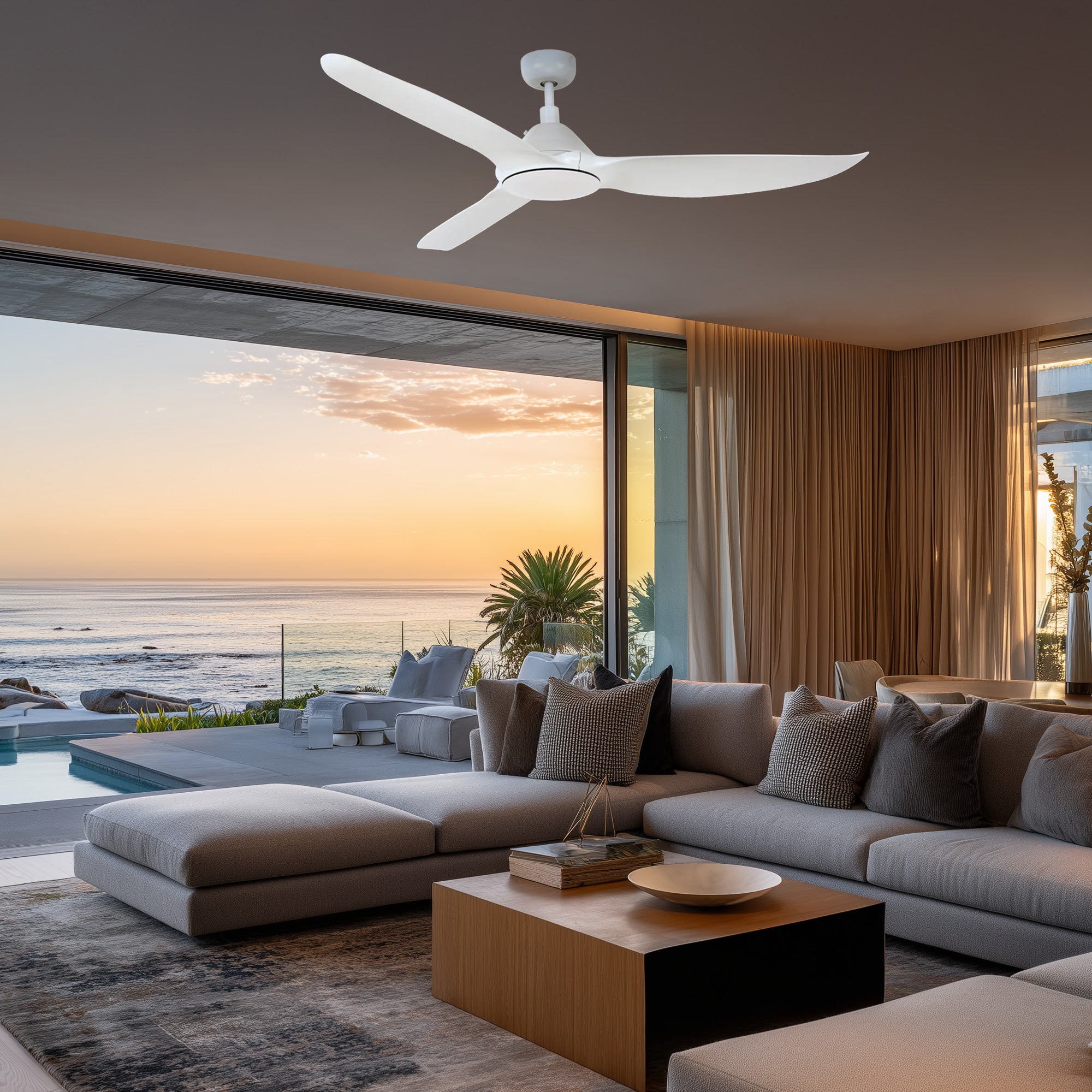 Pels White 80W Ceiling Fan with Remote Control