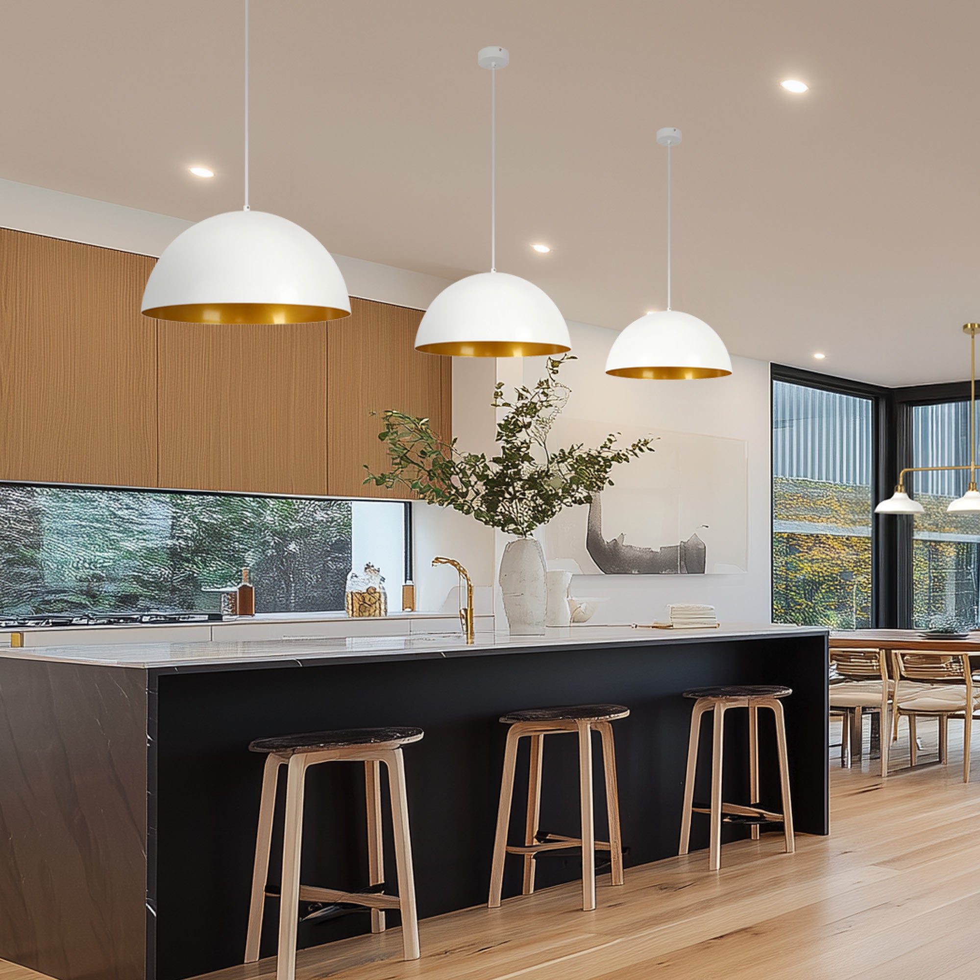 Nova Matte White and Gold Inner 1-Light Pendant