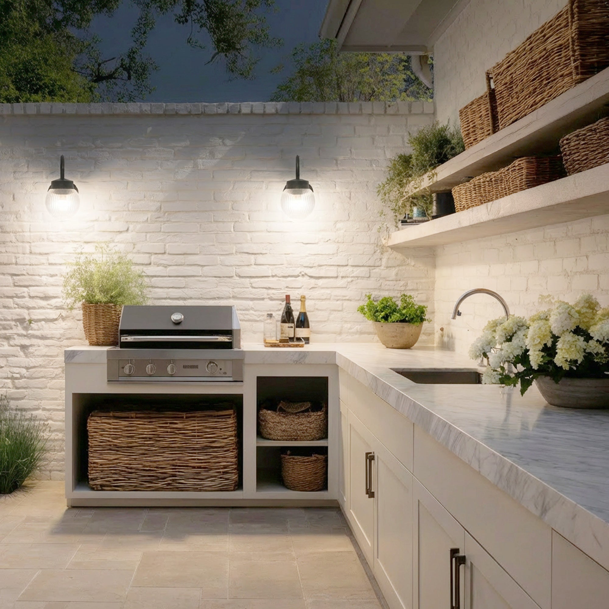 Rae Black Outdoor Wall Light with Ribbed Glass