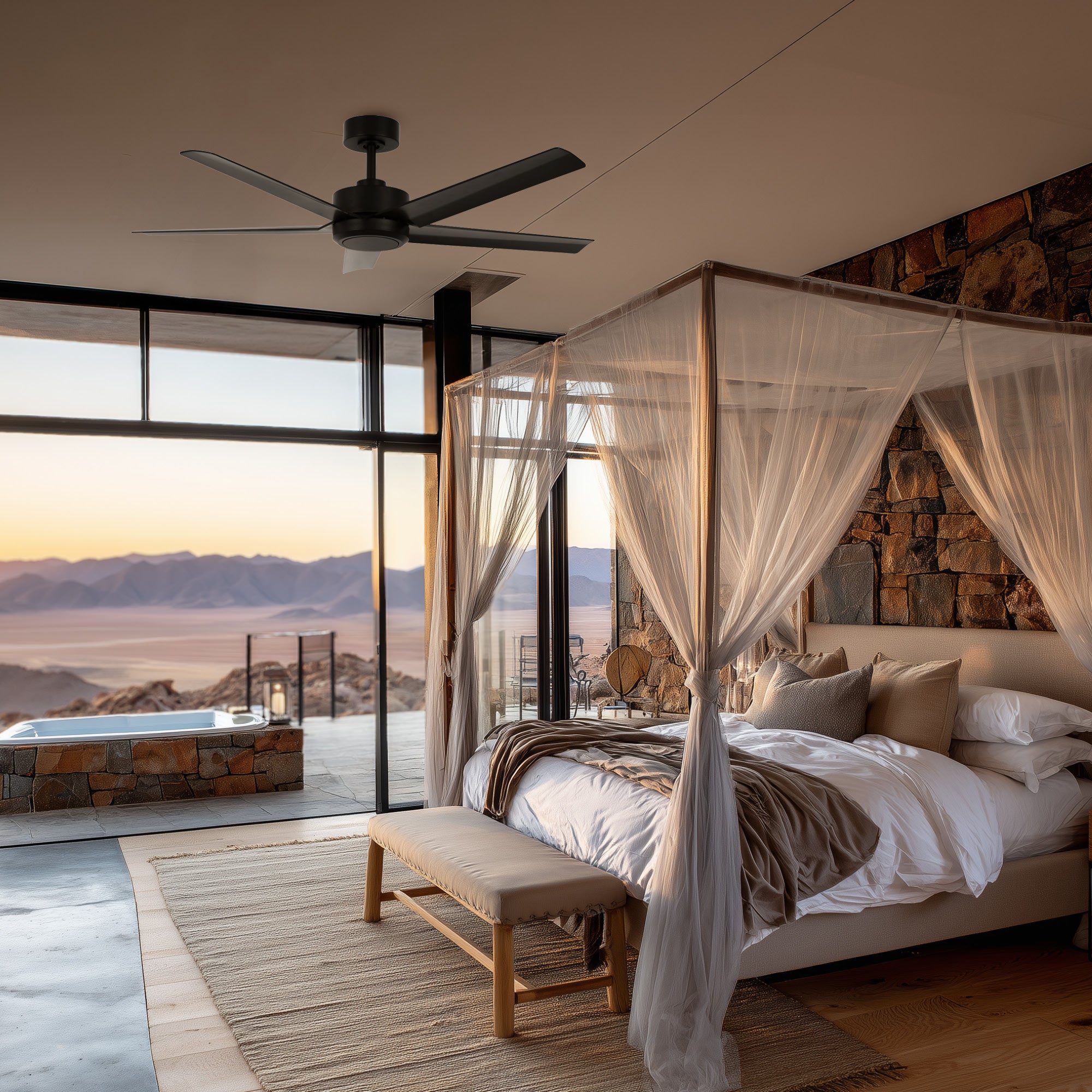 Raptor Black 40W DC Ceiling Fan with Remote Control