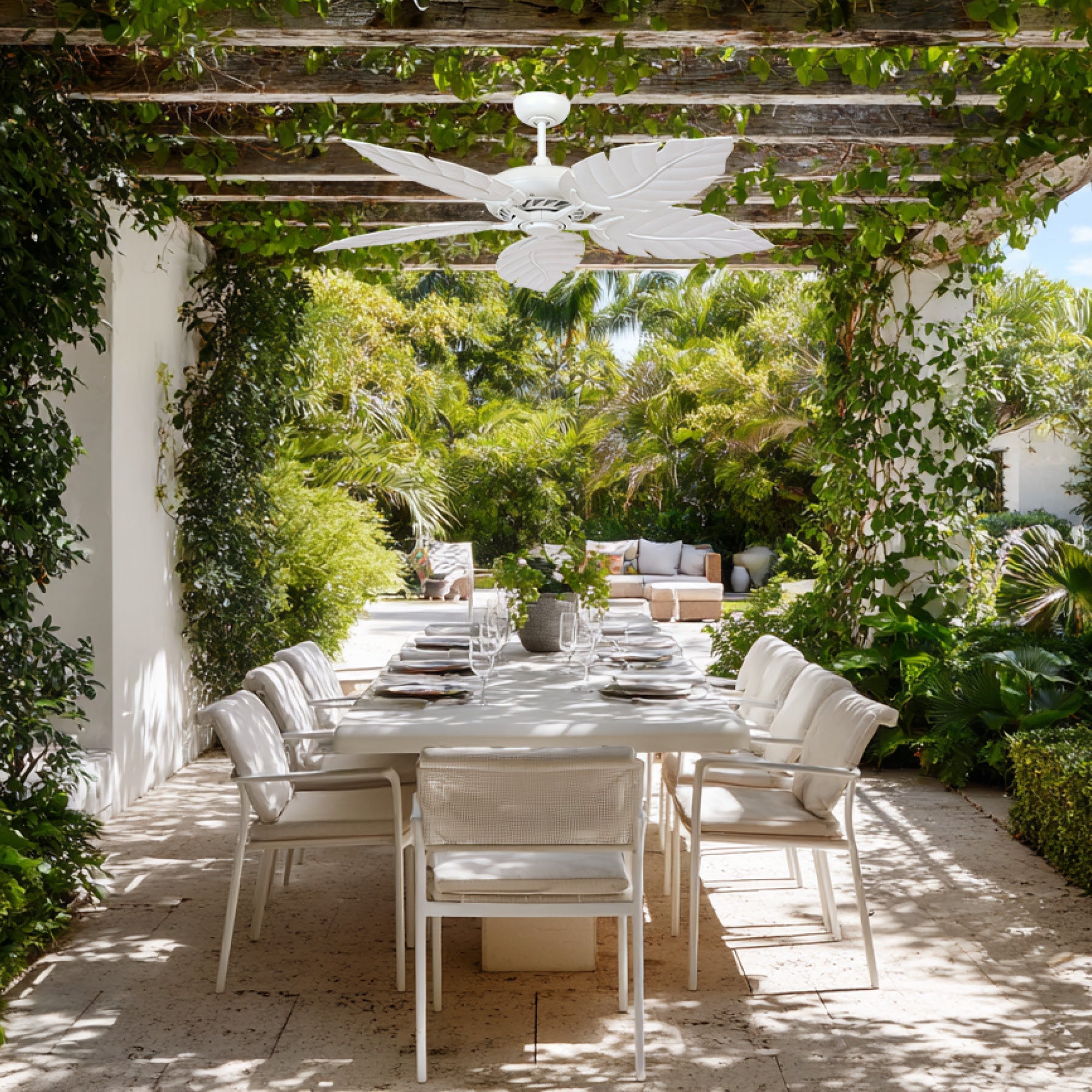 Palmetto White 80W AC Ceiling Fan with 5 ABS Blades