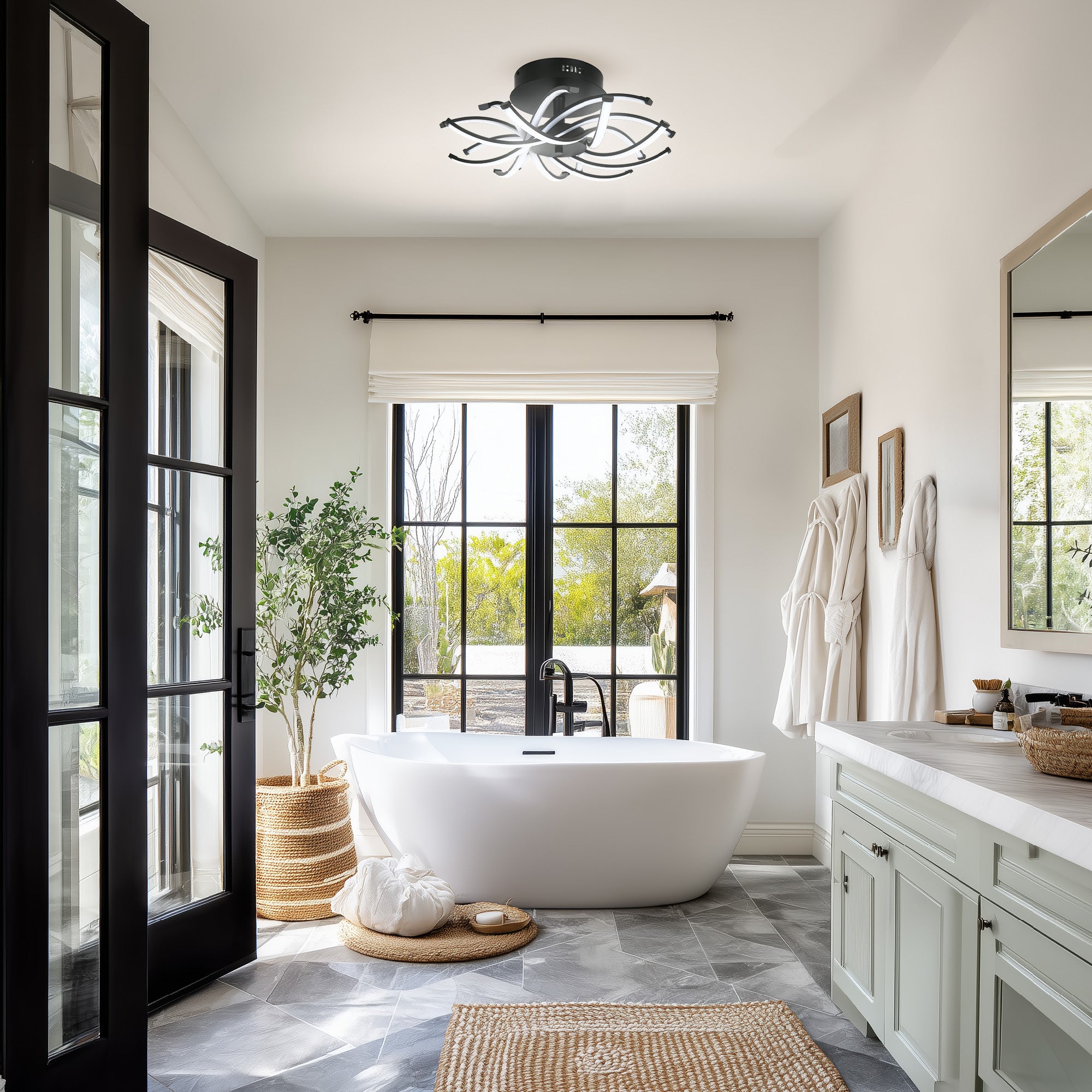 Willow Black 80W Cool White LED Ceiling Light