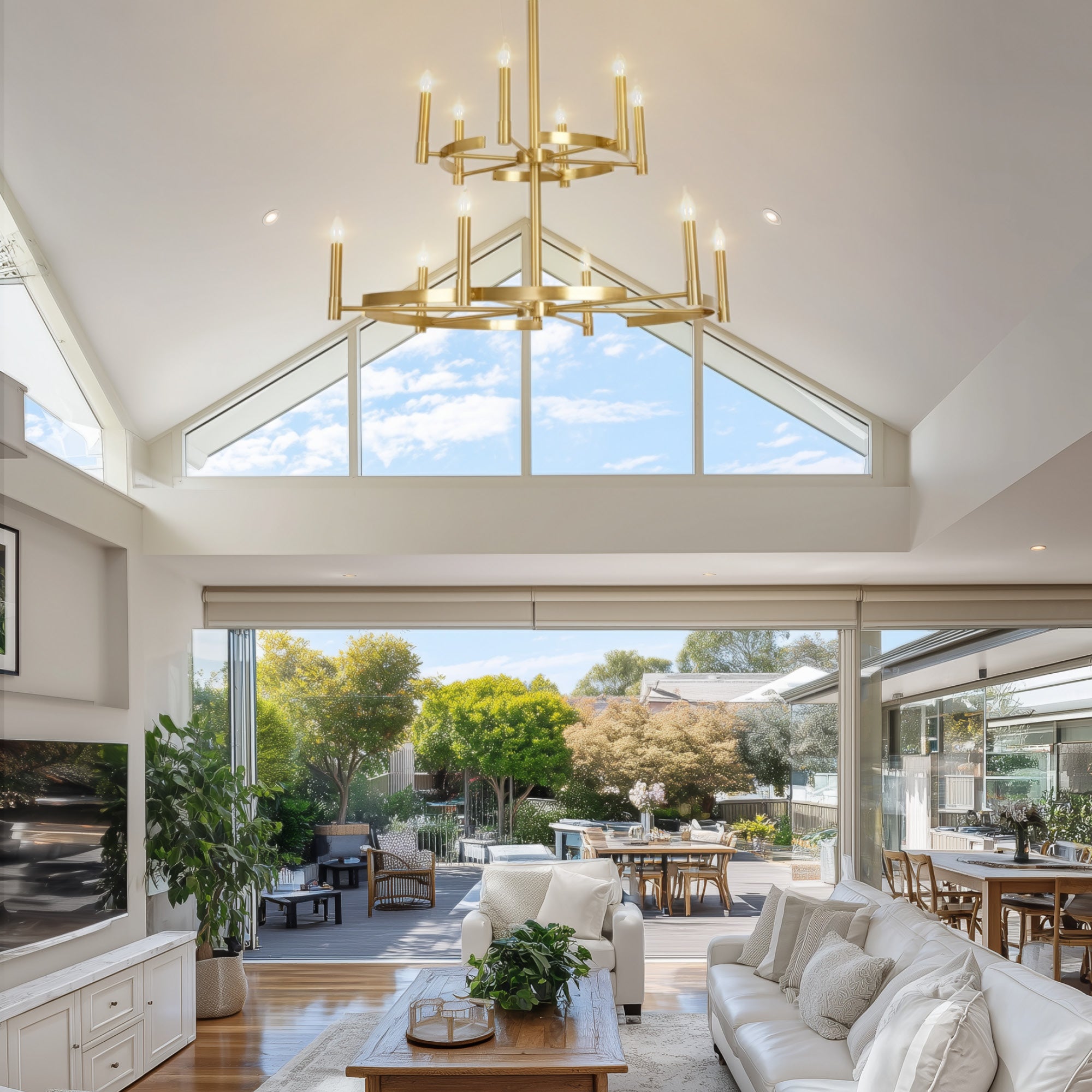 Blake Brass Gold 12 Light Chandelier