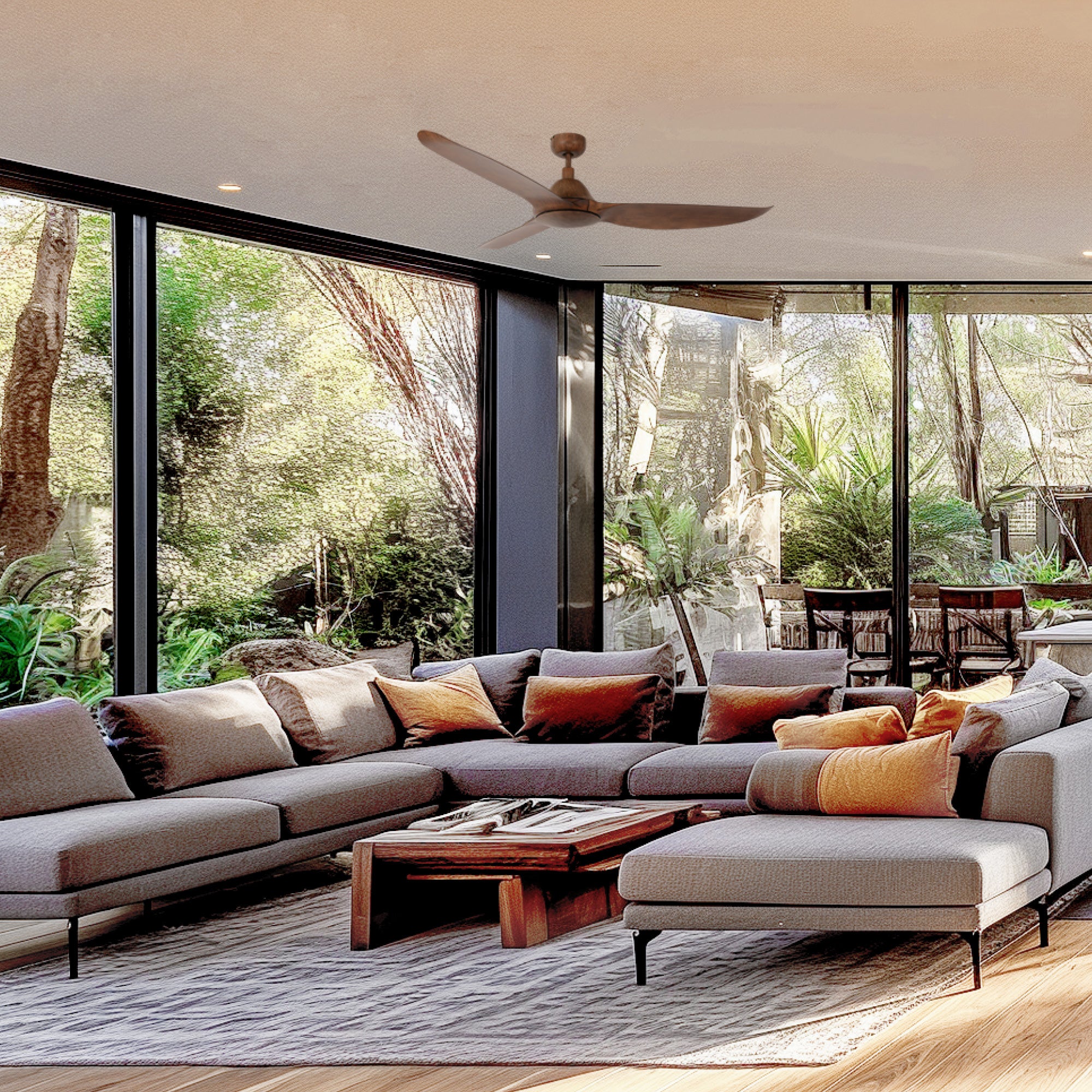 Pels 80W Dark Koa Ceiling Fan with Remote Control