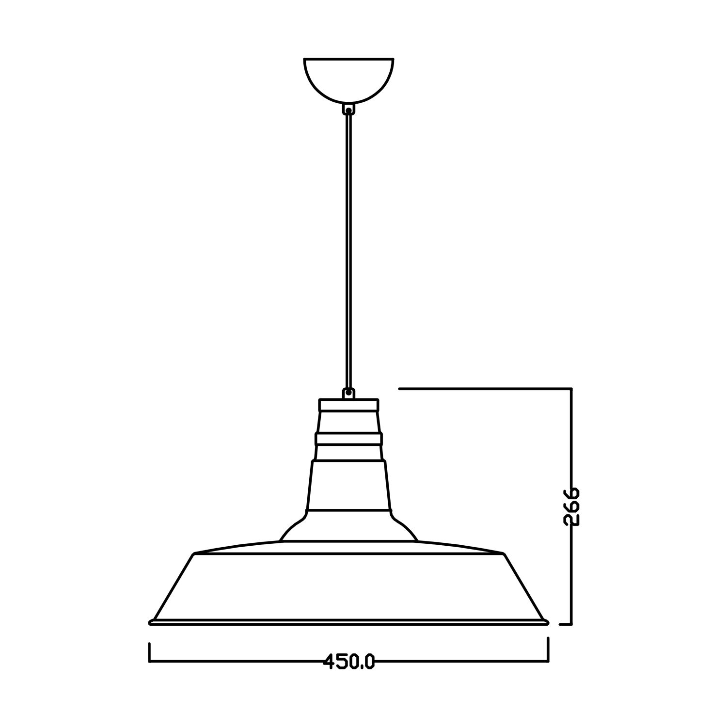 Matt Black Pendant with a white inner