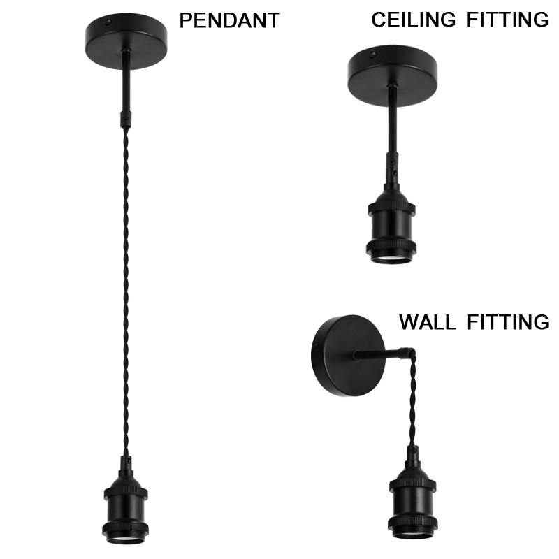 3 in 1 Black Pendant Cord