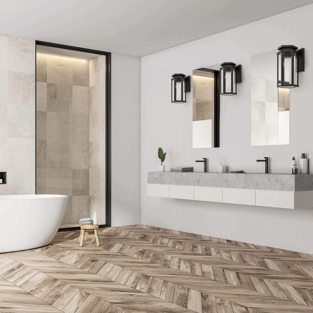 Cruise Black Outdoor Wall Light with Clear Glass