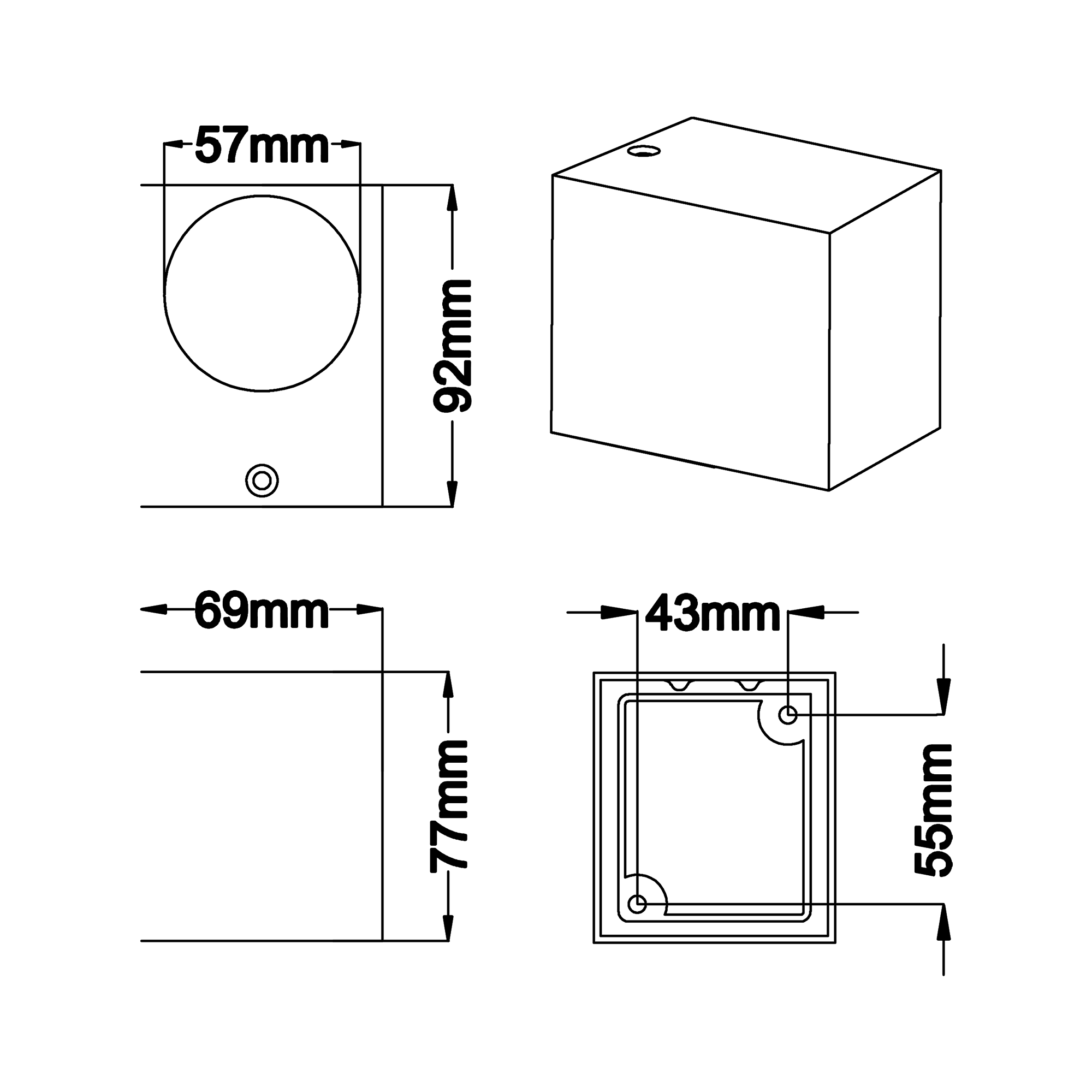 Orb Black Down Facing Outdoor Wall Light