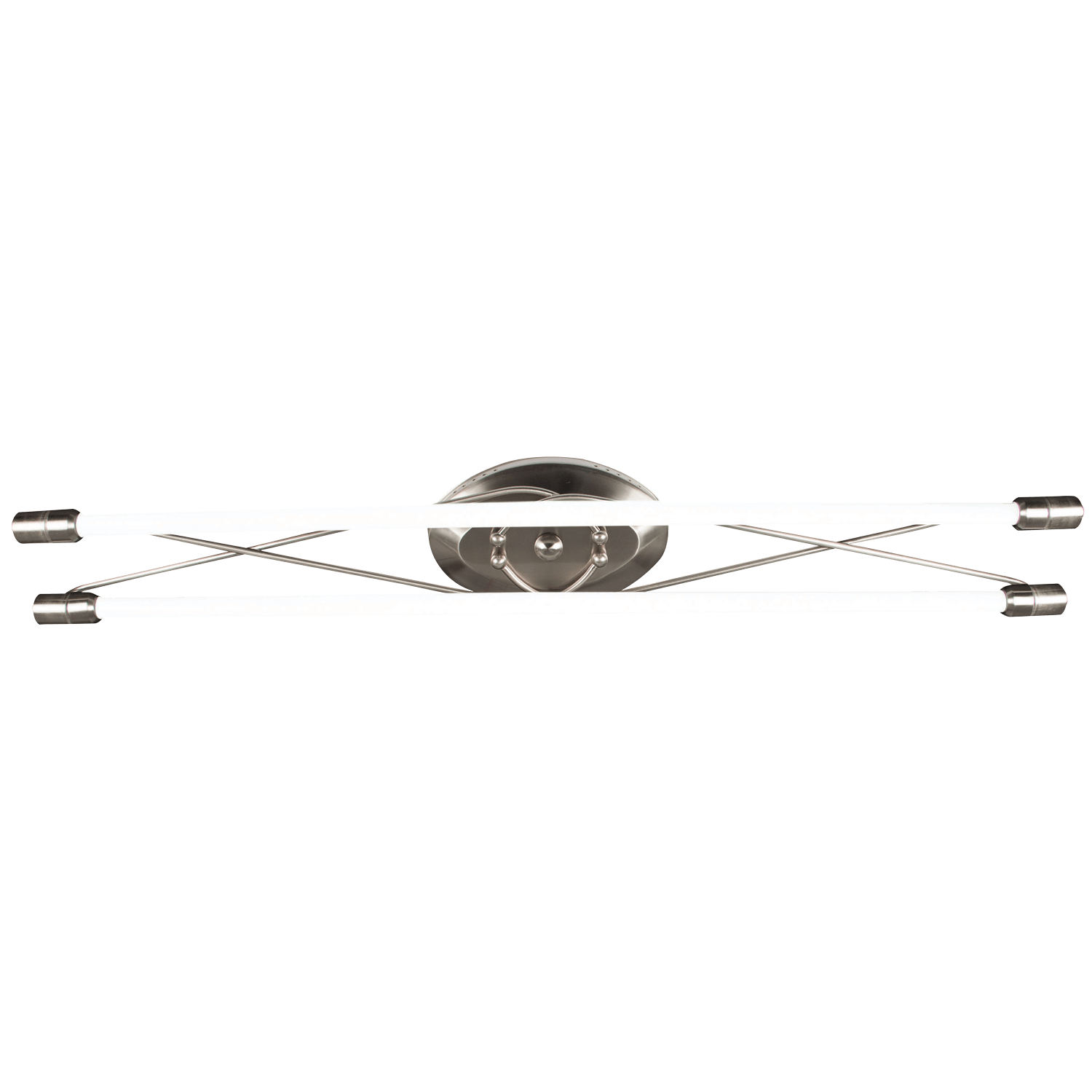 4FT Satin Nickel LED Linear Excluding 2 x 18W T8 LED Globes