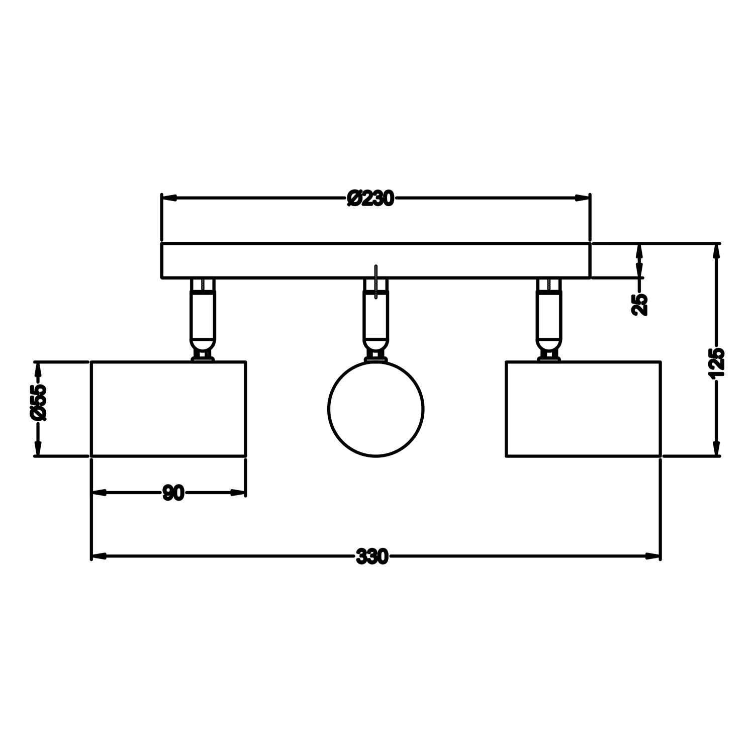 Harper White 3 Light Disc Spot Light