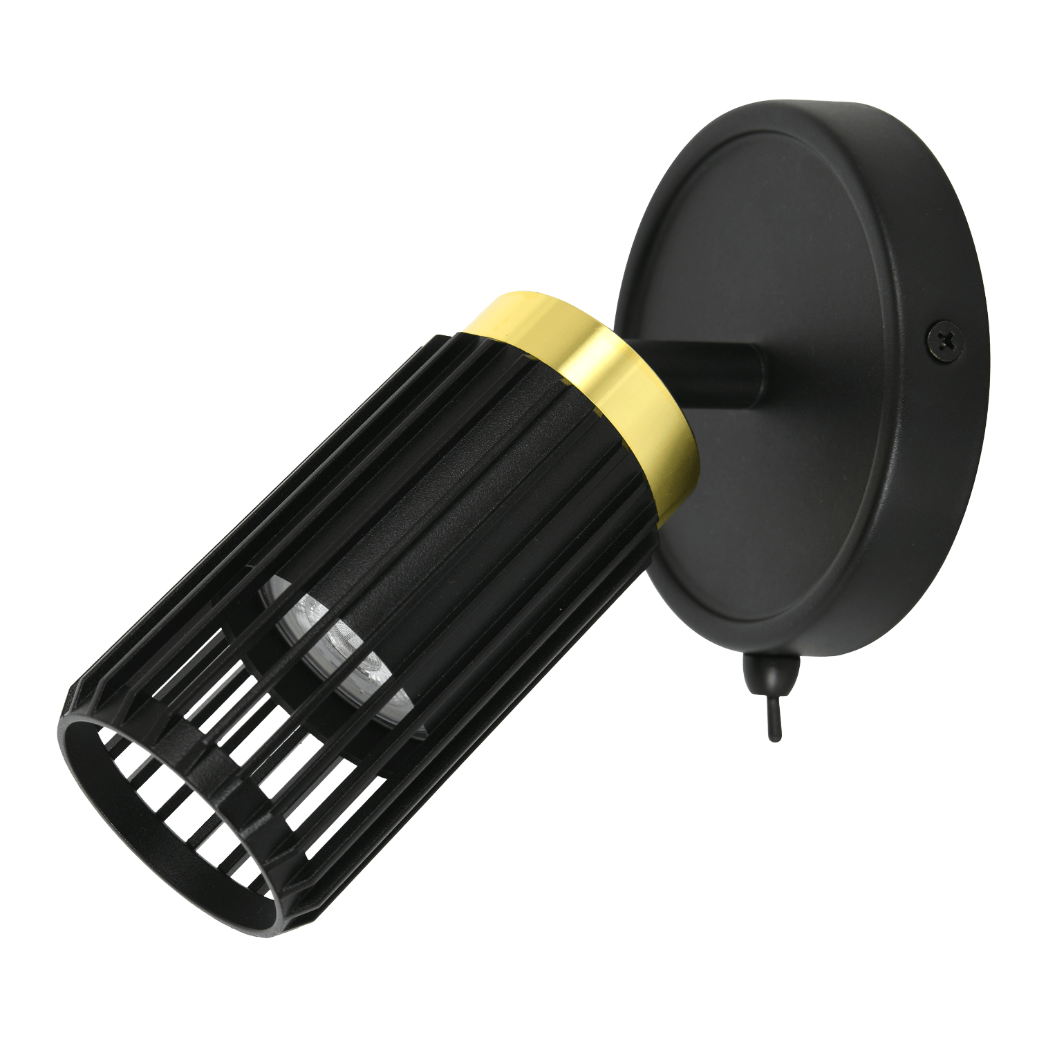 Haven 1 Light Black and Champagne Gold Spot Light with On/Off Switch