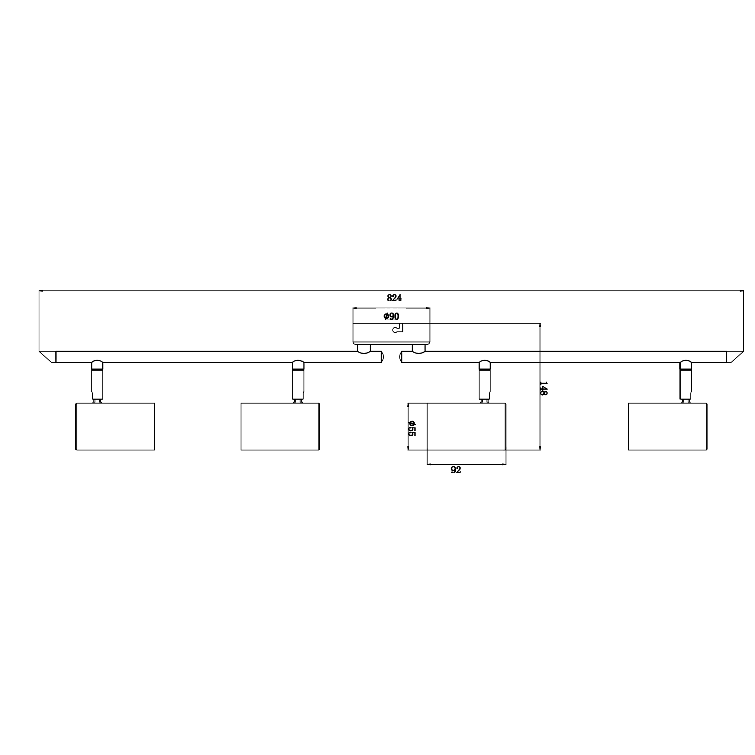 Harper 4 Light Black Spot Light