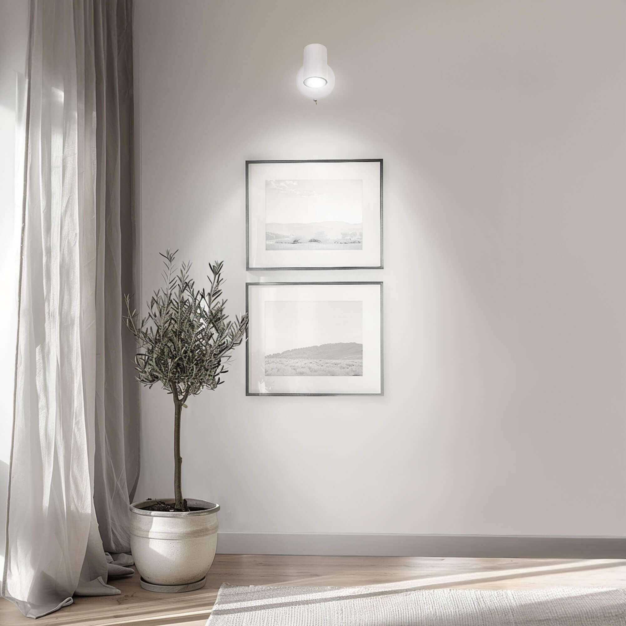 Harper White 1 Light Spot Light with On/Off Switch
