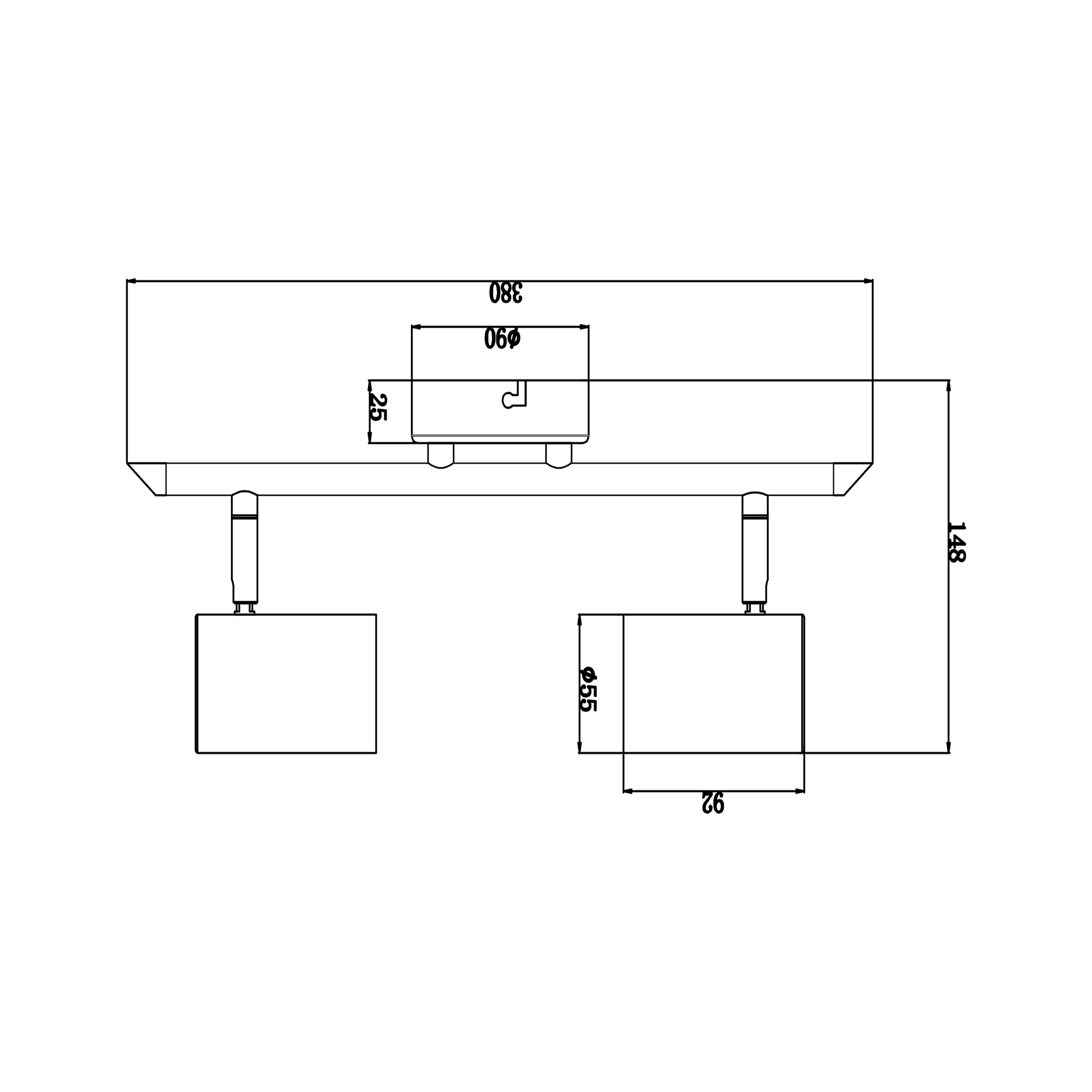 Harper White 2 Light Spot Light