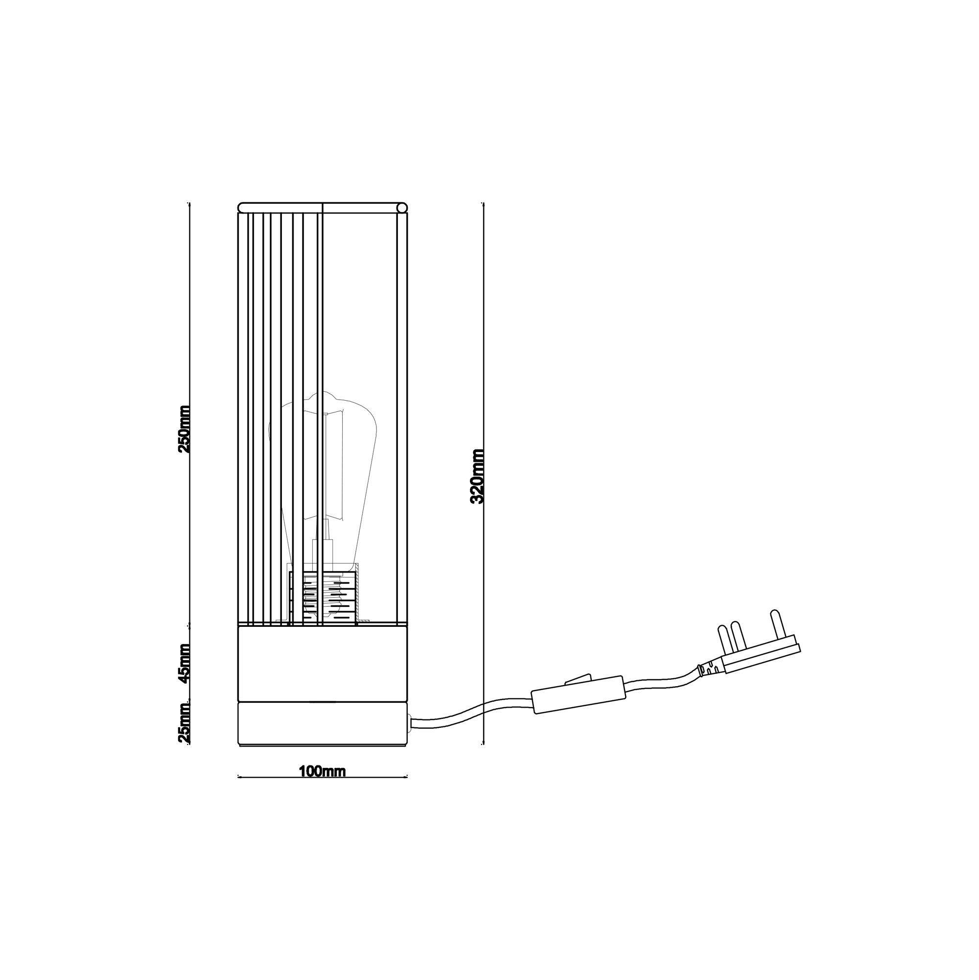 Archer Black and Wood Table Lamp