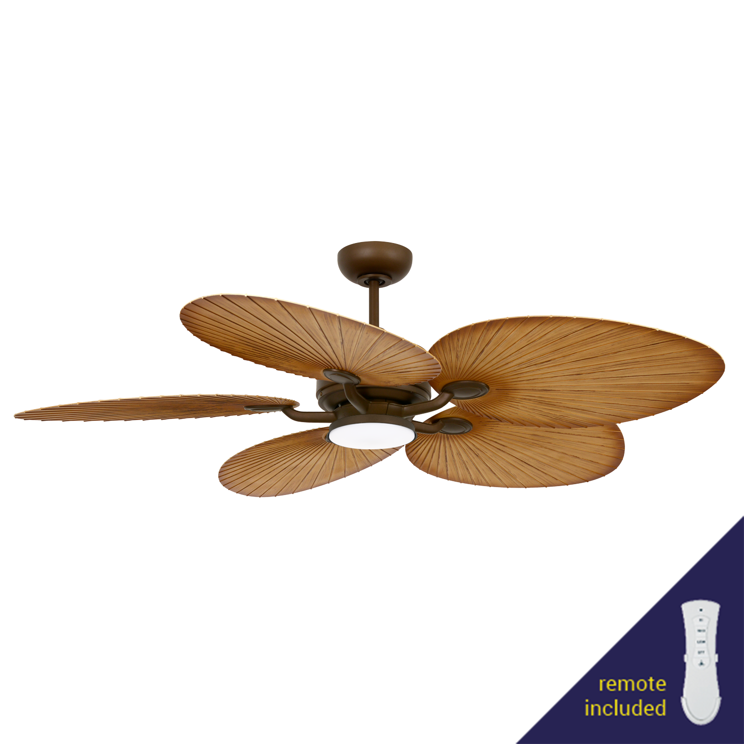 Alocasia Vintage Bronze 80W AC Ceiling Fan with Faded ABS Blades and LED Light