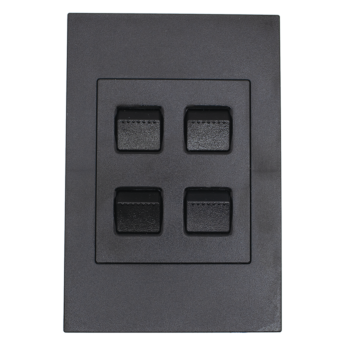 Apollo Shadow Black 1 Lever Dimmer & 3 Lever 1 Way Switch