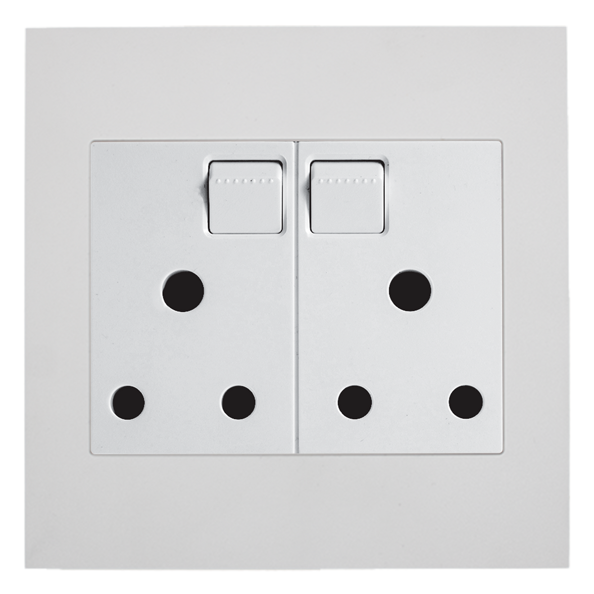 Apollo Shadow White Double 16A Plug