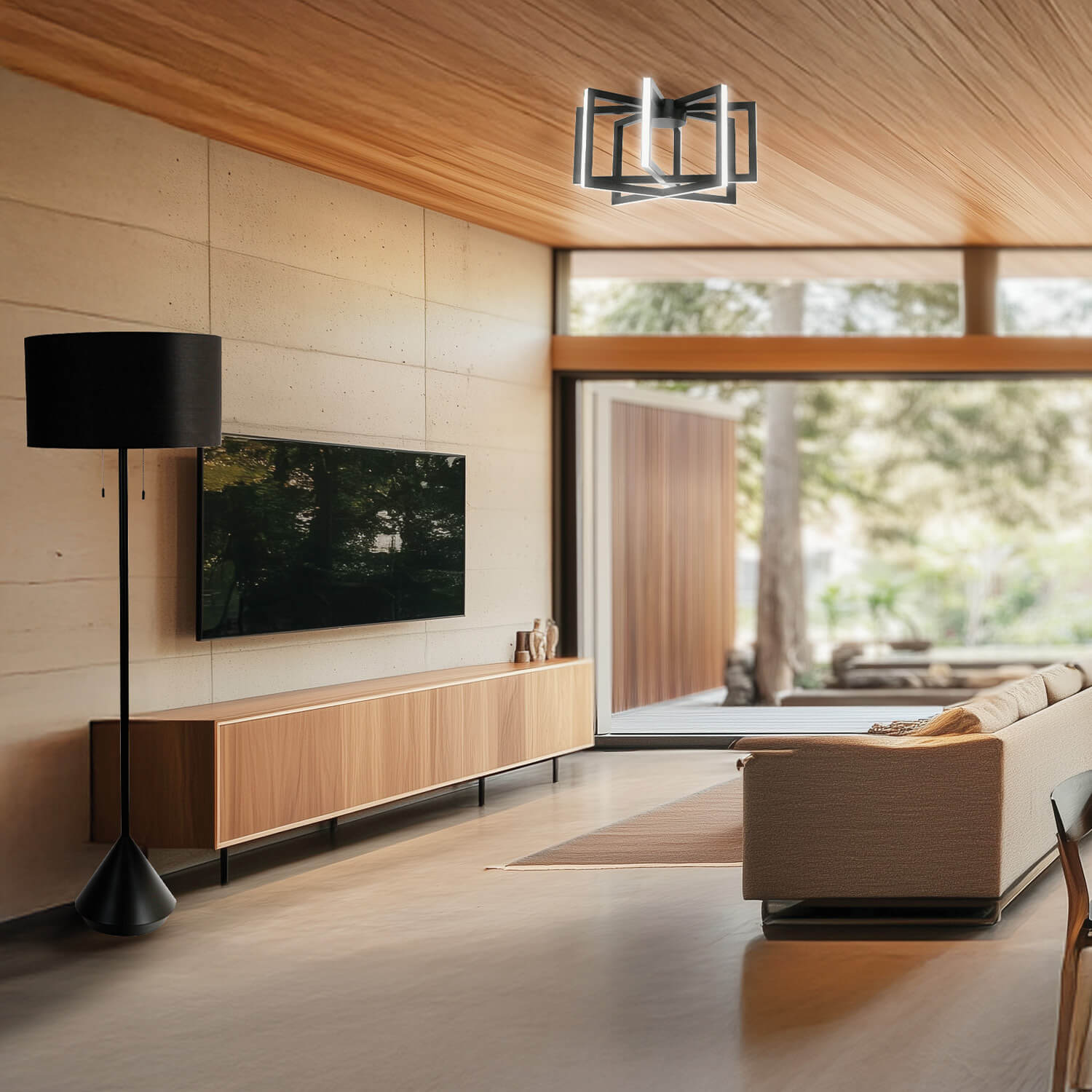 Onyx Black Floor Lamp with Pull Switches