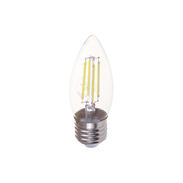 Candle 4W ES & E27 Globes Daylight Clear Dimmable LED Filament