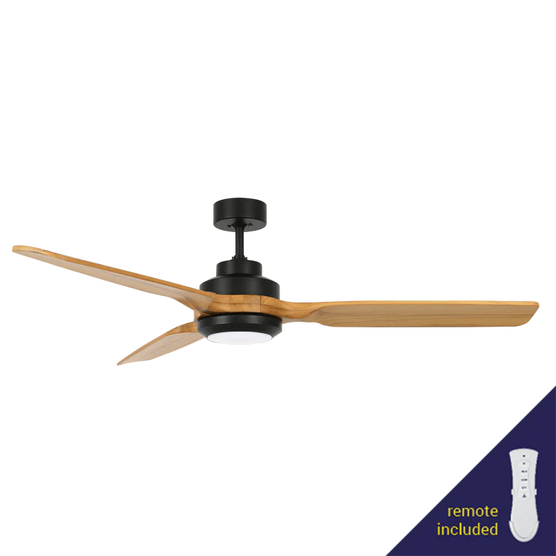 Cardinal Black 80W Ceiling Fan with Remote Control & Globe Only