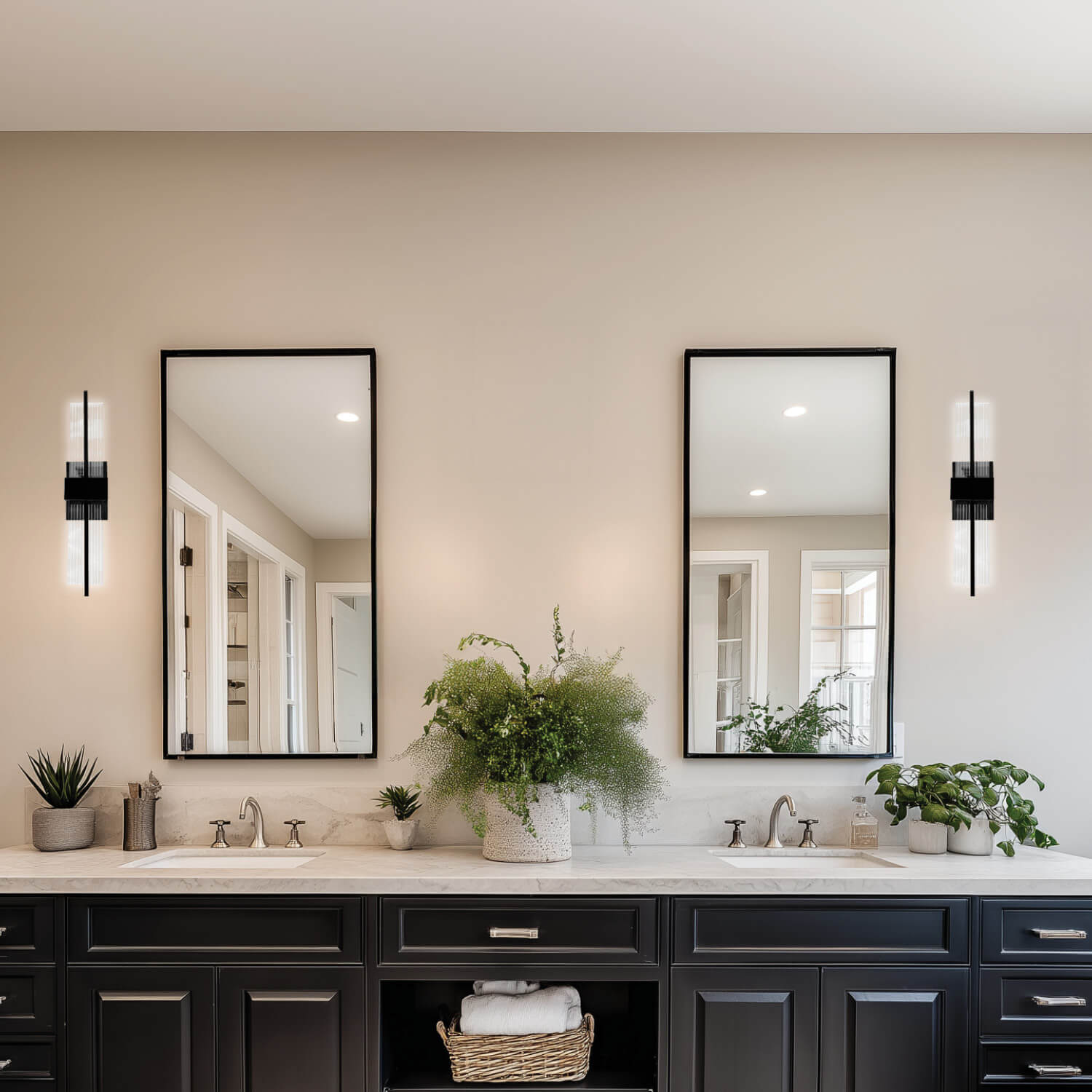 Chloe Black and Fluted PMMA 7W Cool White LED Wall Light