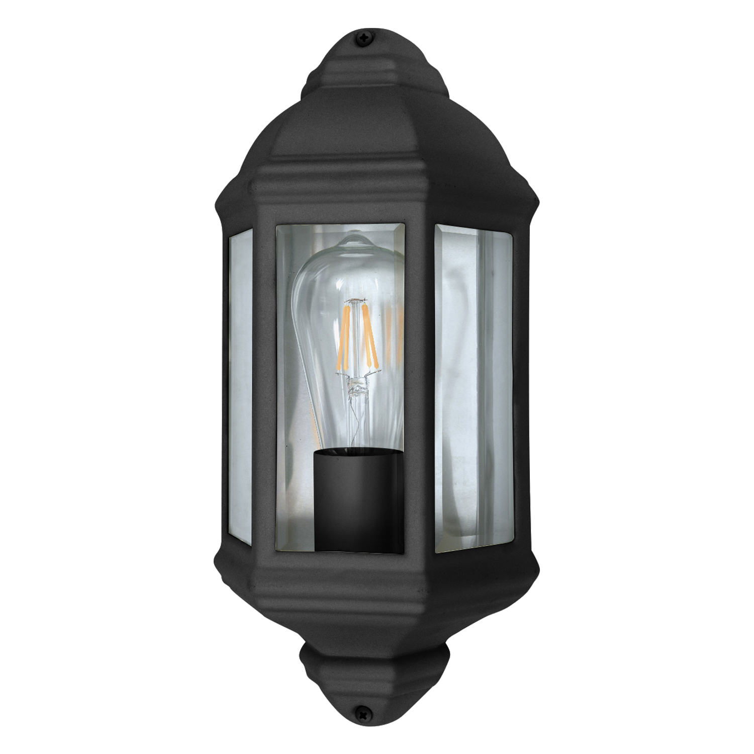 Dakar Black Outdoor Wall Light with Clear Glass