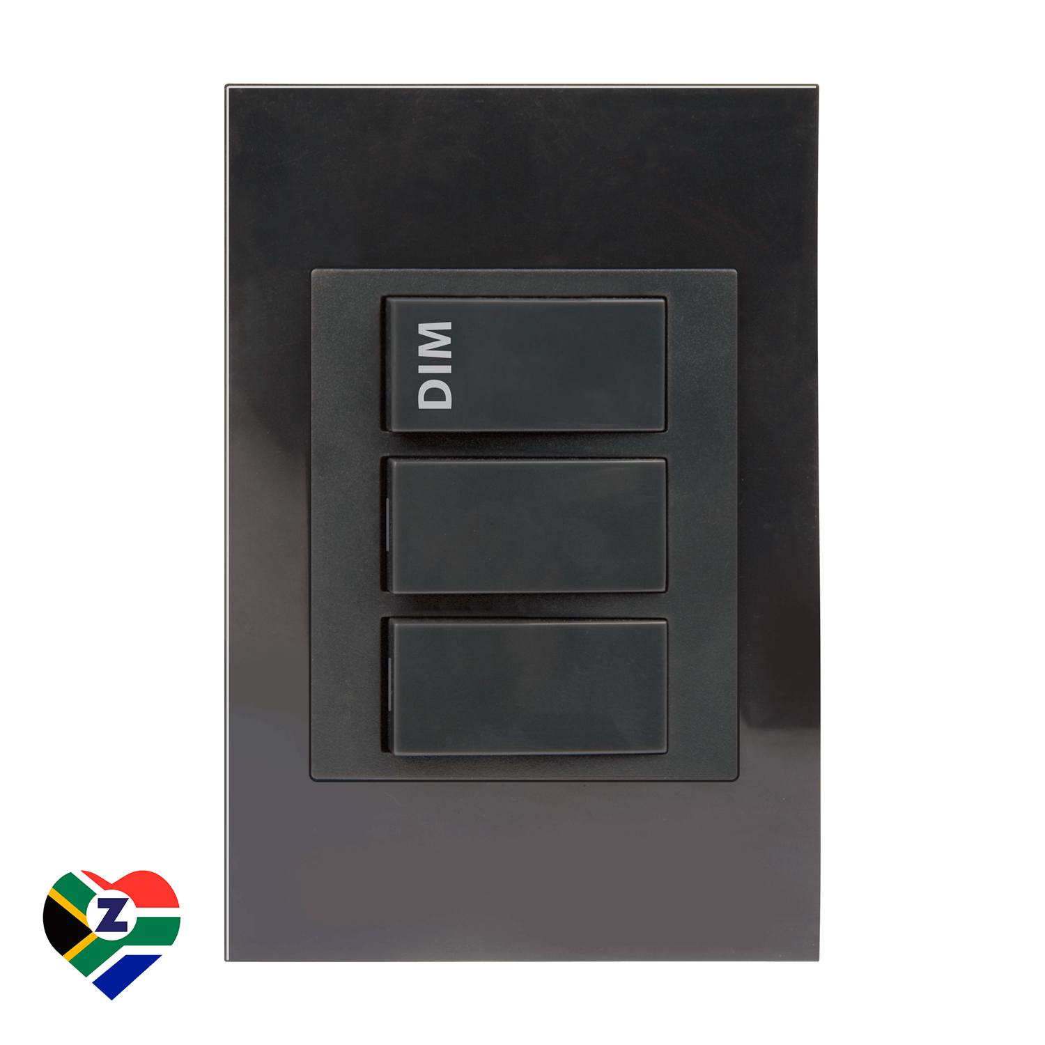 Dena Q 4x2 Charcoal 1 Lever Dimmer and 2 Lever Switch