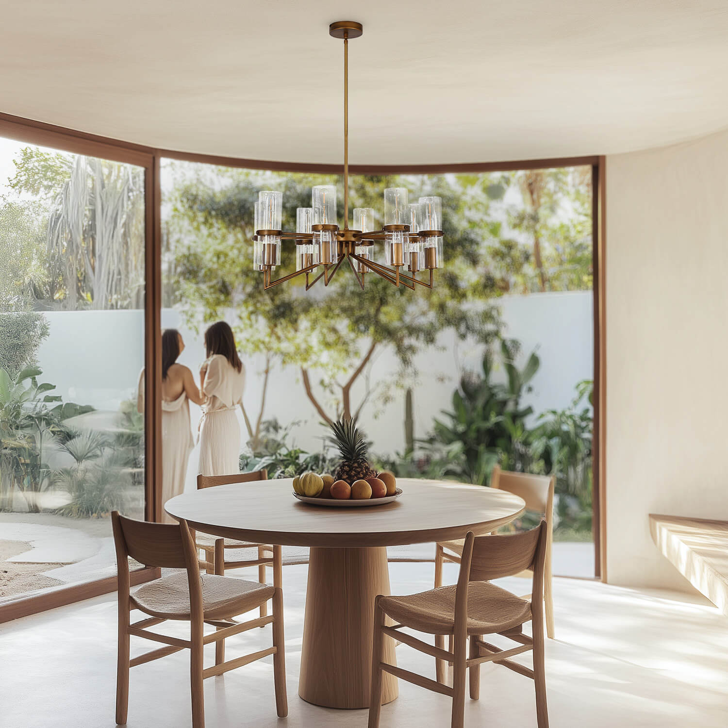 Florence 8 Light Brown/Gold Chandelier with Clear Glass