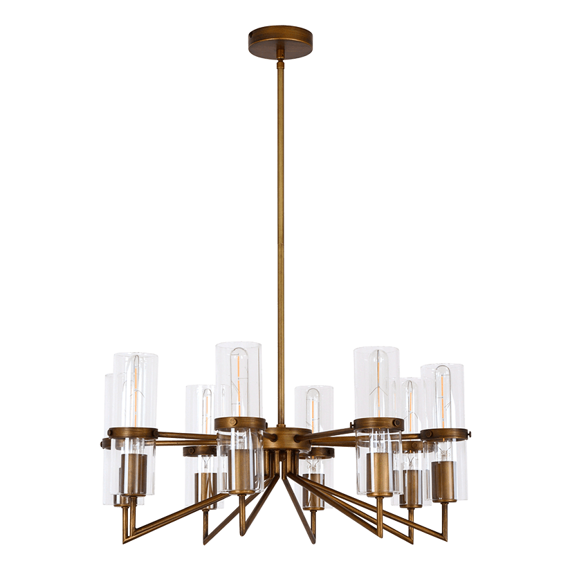Florence 8 Light Brown/Gold Chandelier with Clear Glass