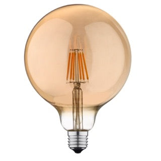 G125 6W ES & E27 Globes Warm White Dimmable Amber LED Filament