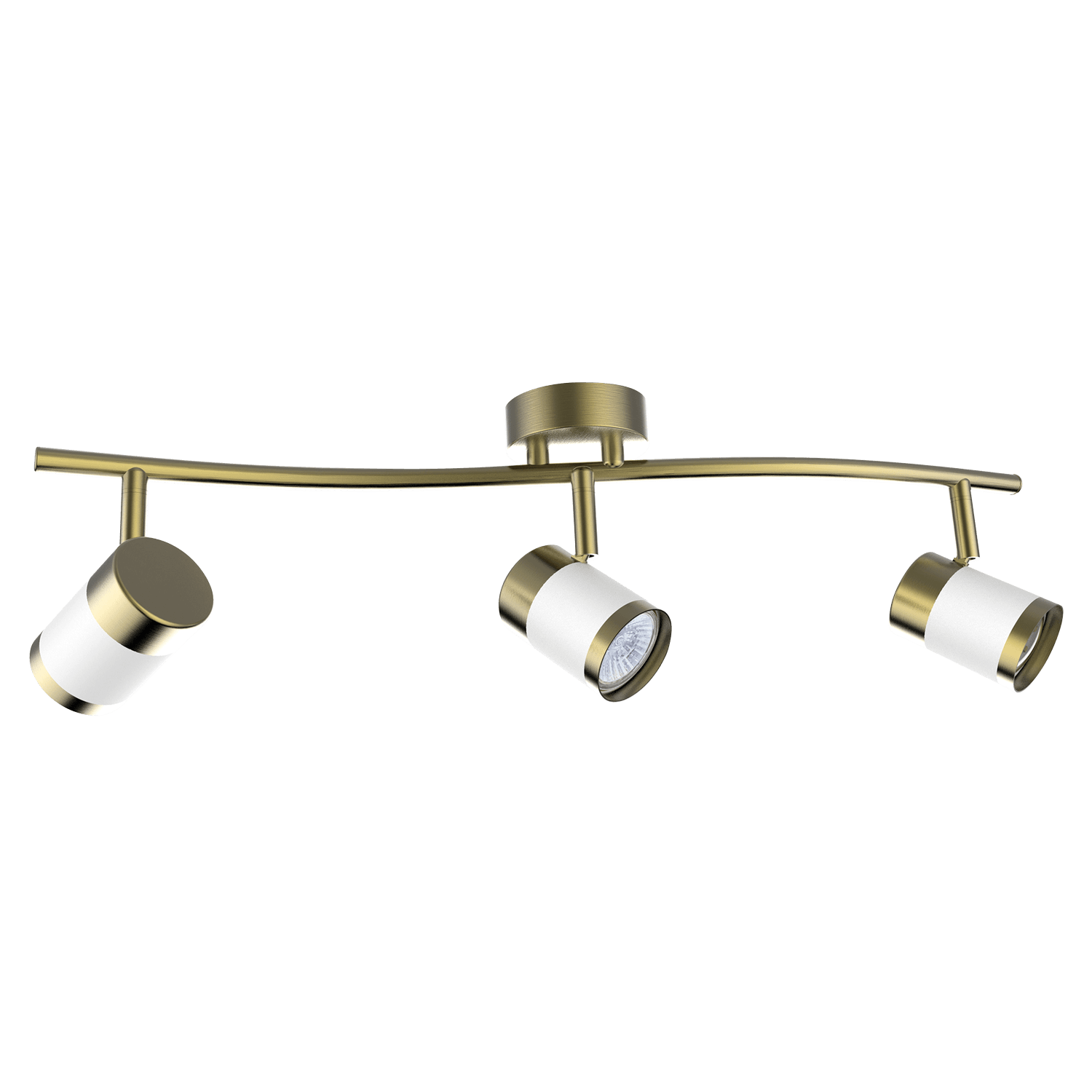 3 LightT Brass and White Spot Light