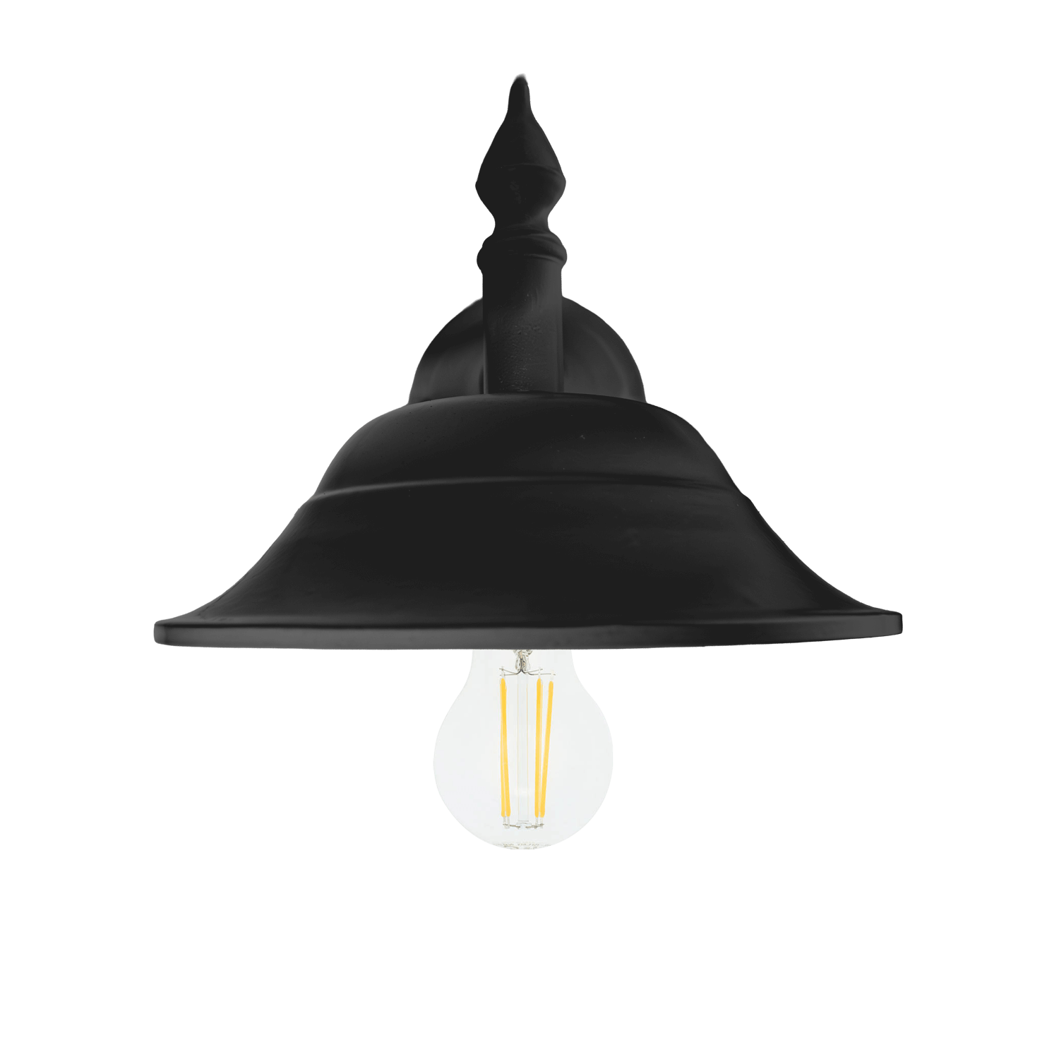 Hornley Black Outdoor Wall Light (Opal Sphere Not Included)