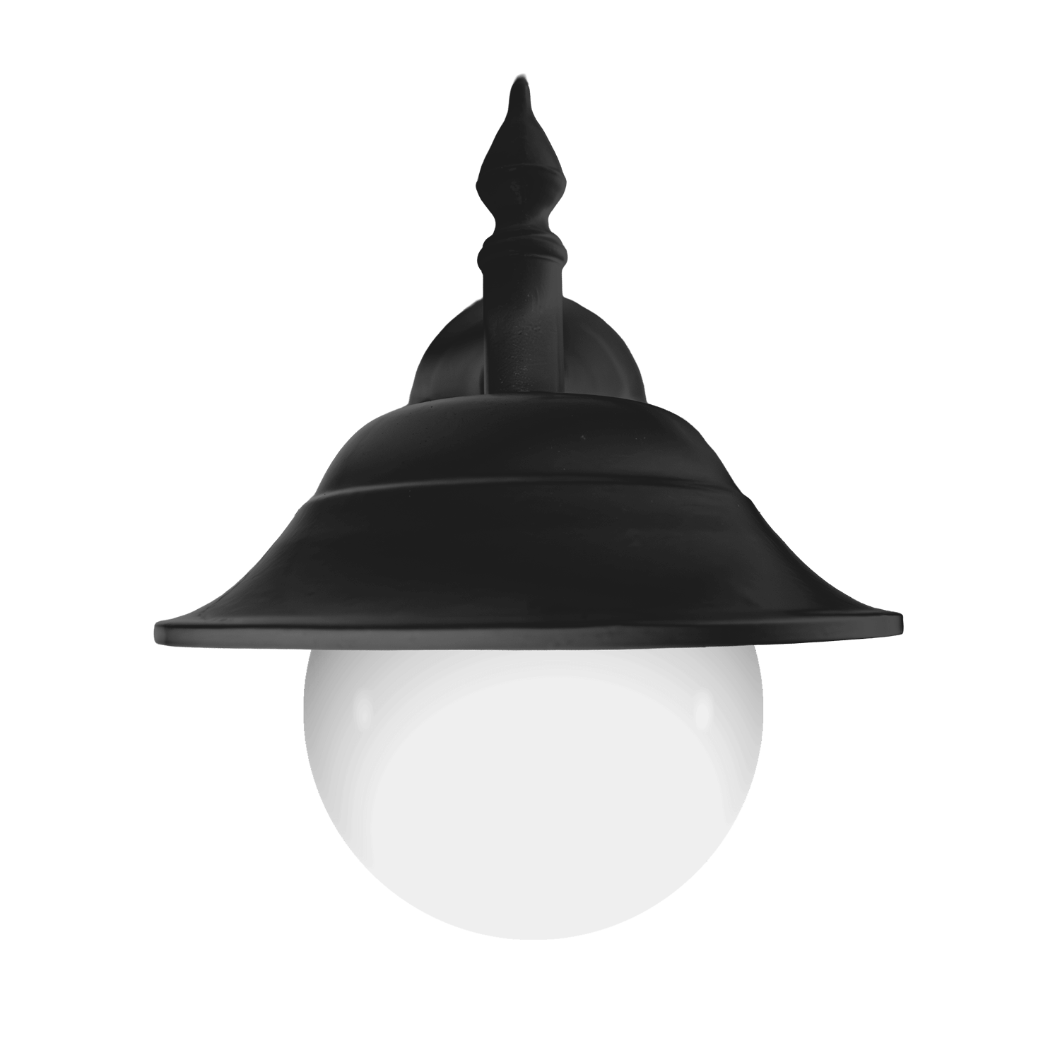 Hornley Black Outdoor Wall Light (Opal Sphere Not Included)