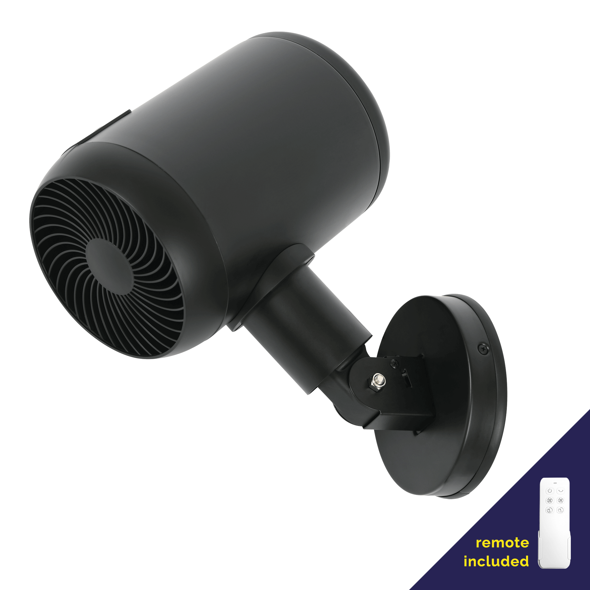 Jet Black 25W DC Wall Fan with Remote Control