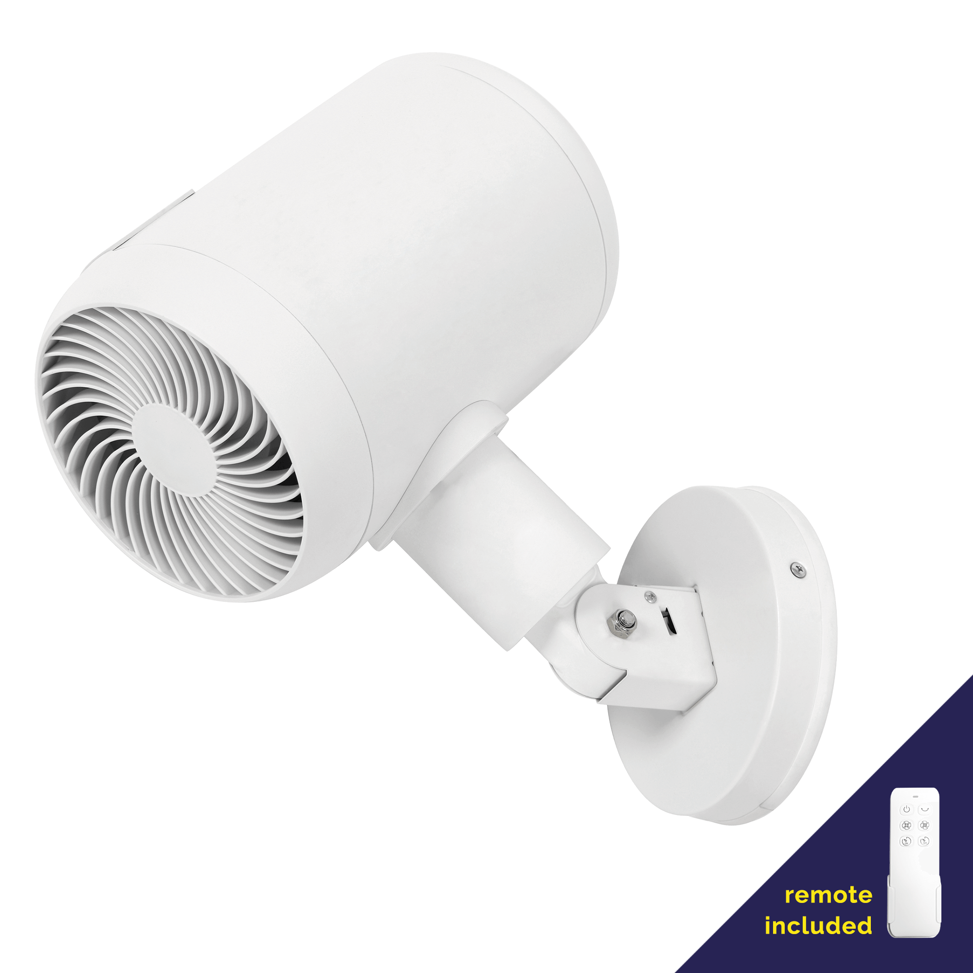 Jet White 25W DC Wall Fan with Remote Control