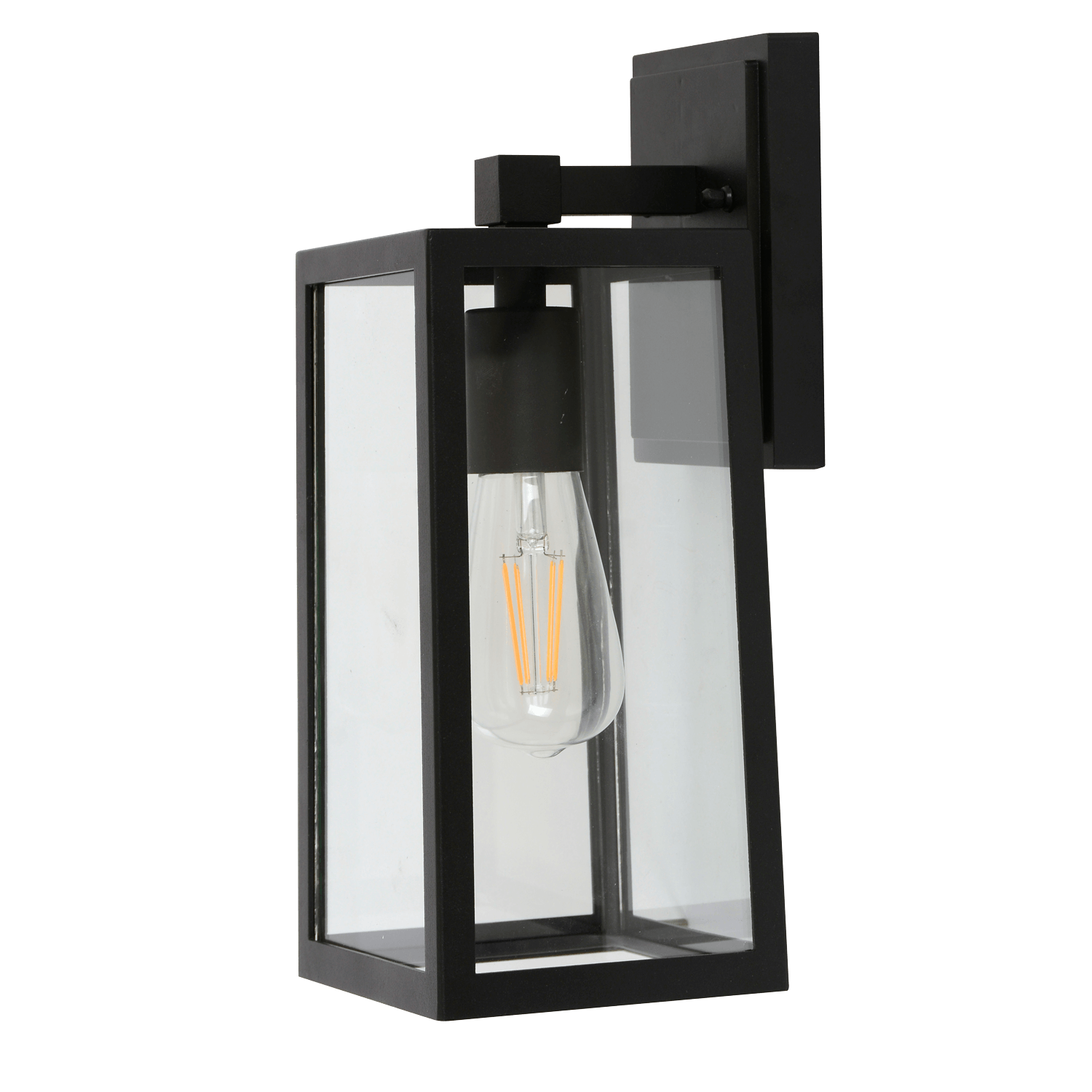 Kai Black Outdoor Wall Light with Clear Glass