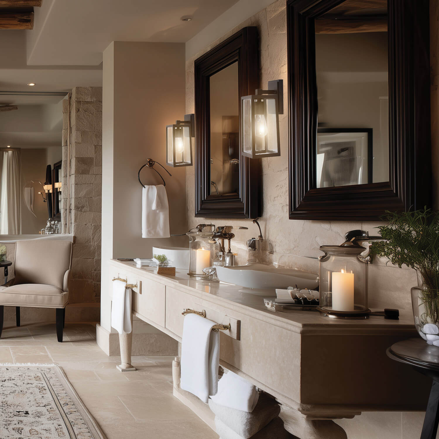 Kai Black Outdoor Wall Light with Clear Glass