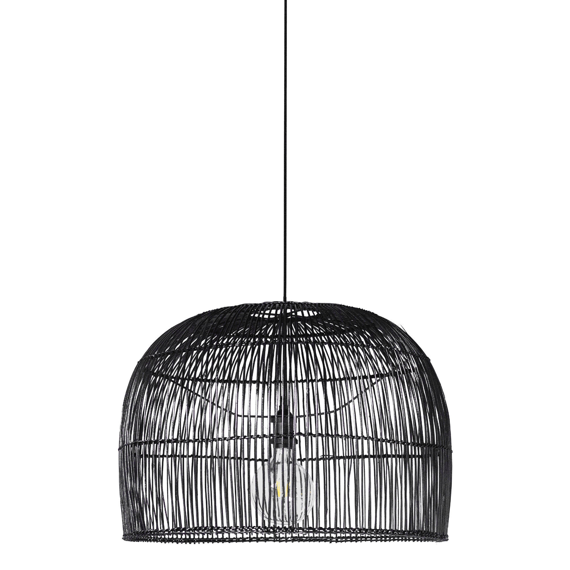 Kgalou Black Hand Crafted Rattan Pendant Shade Only (Pendant Cord Excluded)