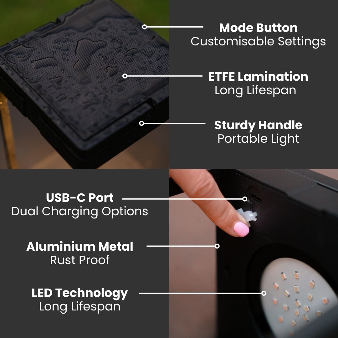 Litehouse Black CCT Outdoor Solar Lantern